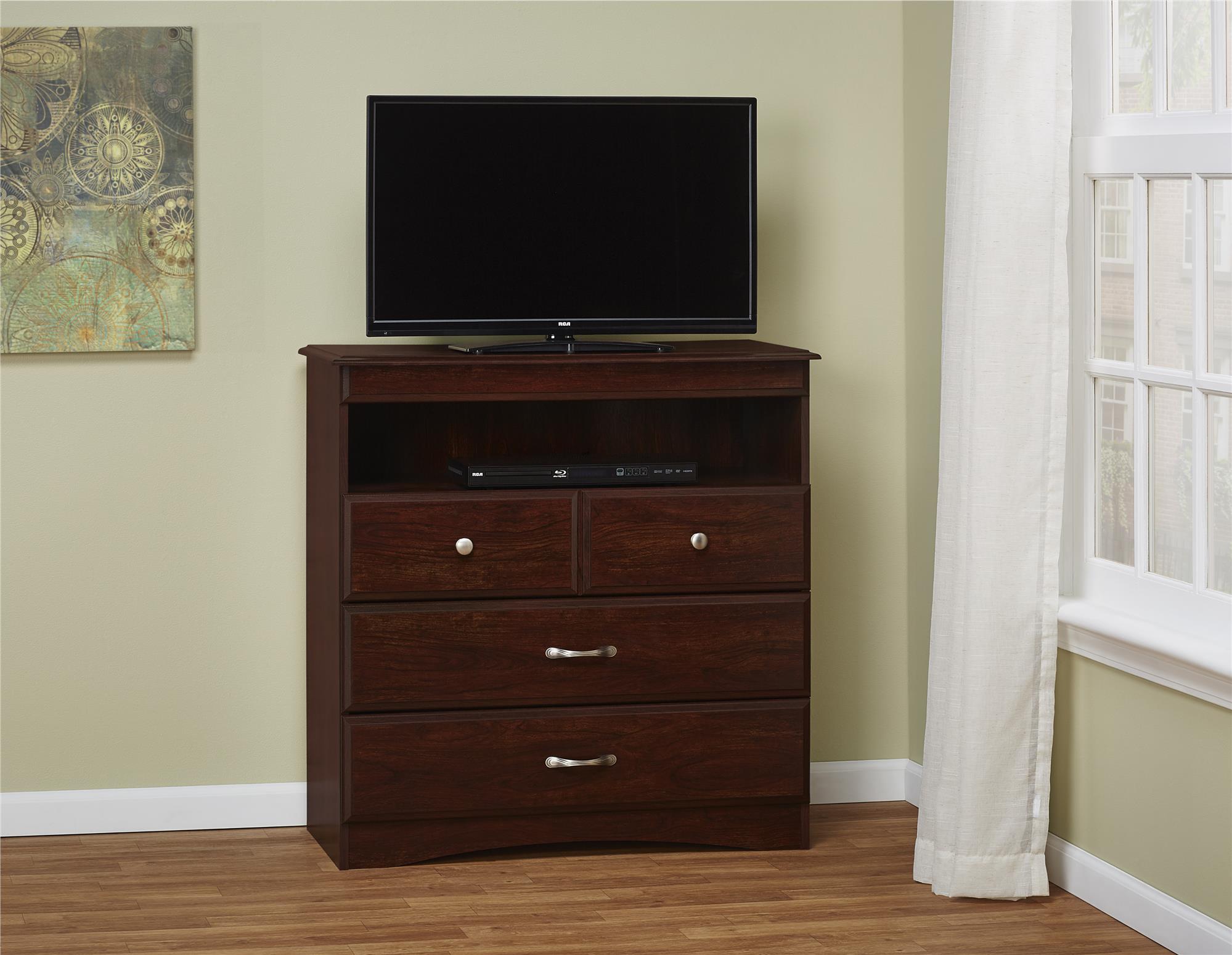 Essential Home Grayson Highboy TV Stand Cherry / Dressers & Chests eBay