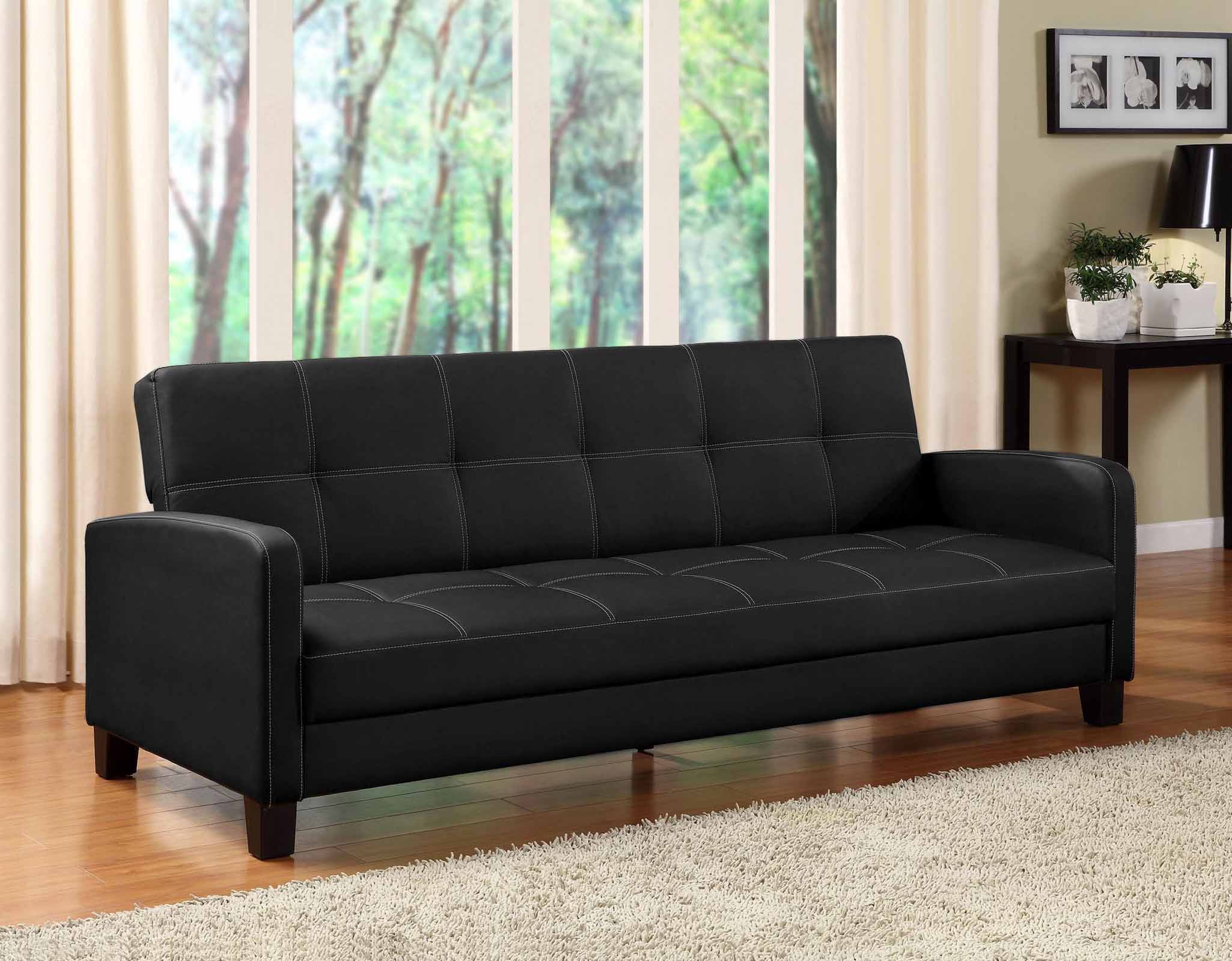 Dorel Home Furnishings Delaney Black Convertible Sofa Sleeper