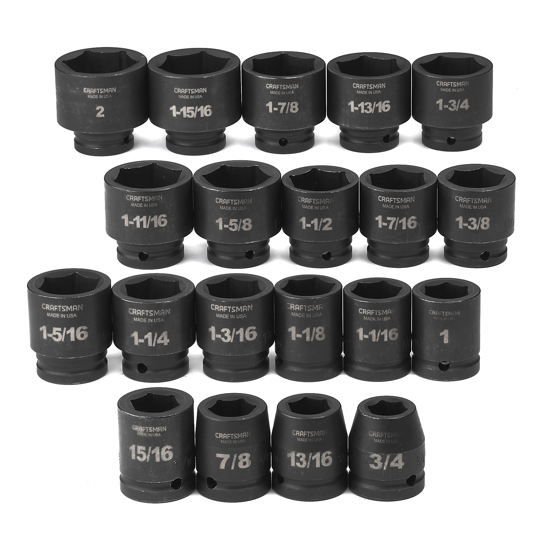 thumbnail image 2 of US PRO 3/4" Drive Impact Socket Set – 55mm To 70mm – 6 Point Metric – HGV/Heavy Duty 2 of 5