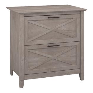 Bush Furniture Key West Collection Lateral File in Washed Gray
