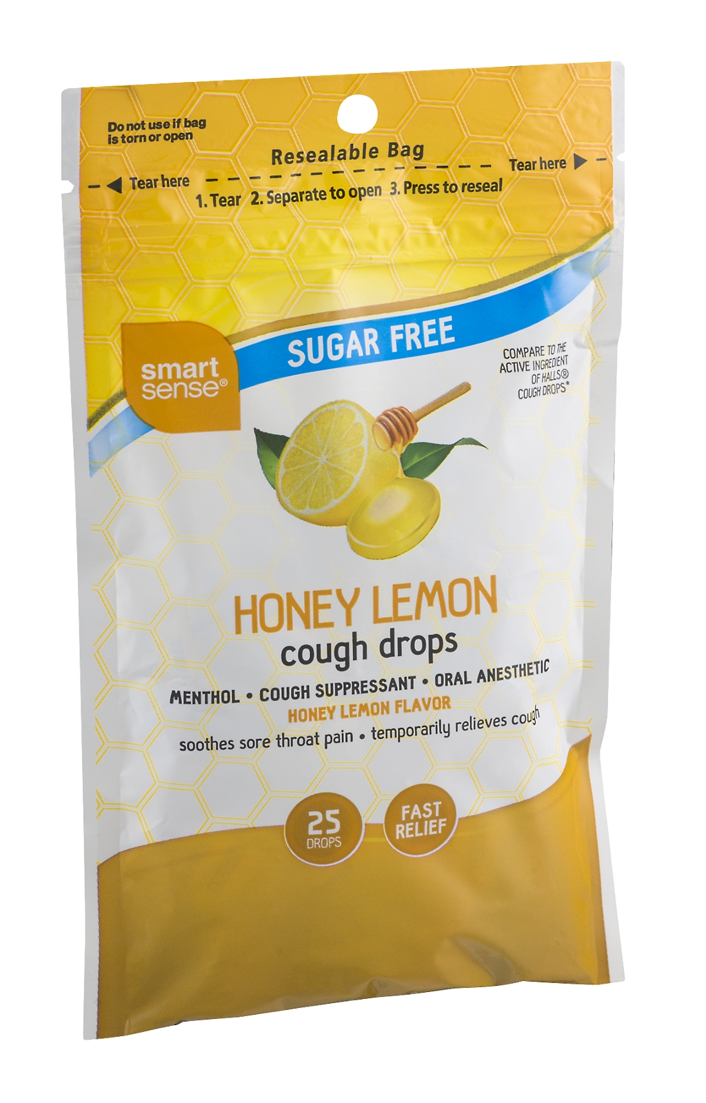 Smart Sense Honey Lemon Cough Drops Sugar Free 25 CT Shop Your Way