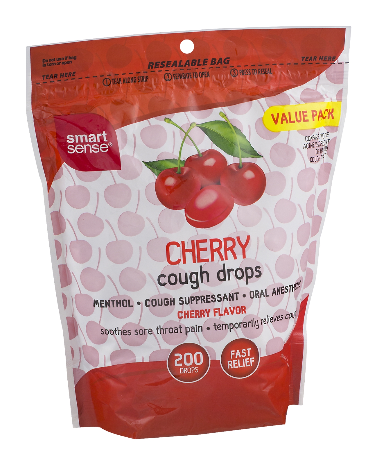 Smart Sense Cherry Cough Drops 200 CT Shop Your Way Online