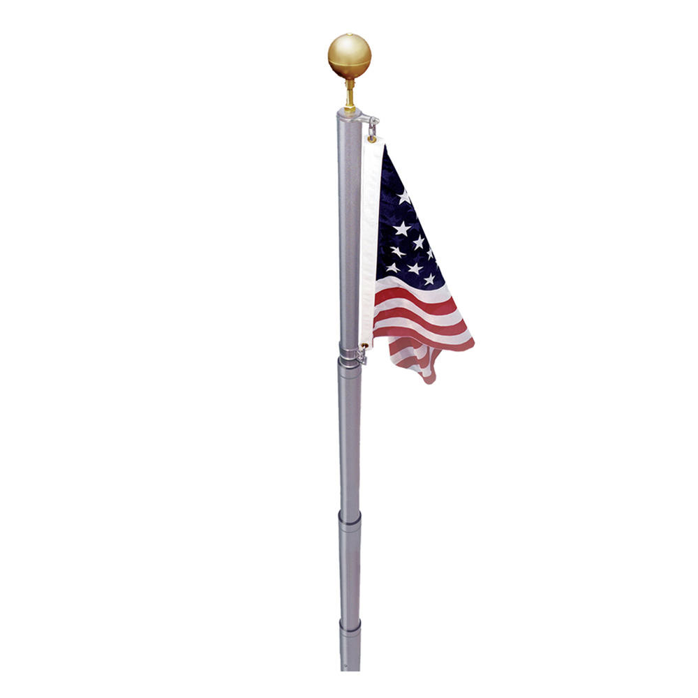 Annin Flagmakers American Flag & Flagpole Set - 21 ft. 4 Piece Telescoping Aluminum Pole with US Flag 3x5 ft. SolarGuard Nylon, Liberty Set