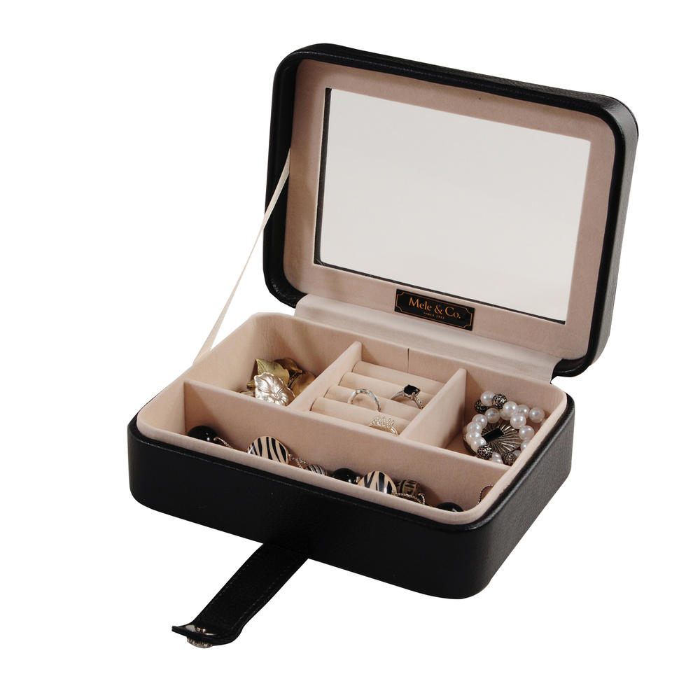 Mele & Co. Rio Faux Leather Glass Top Jewelry Box