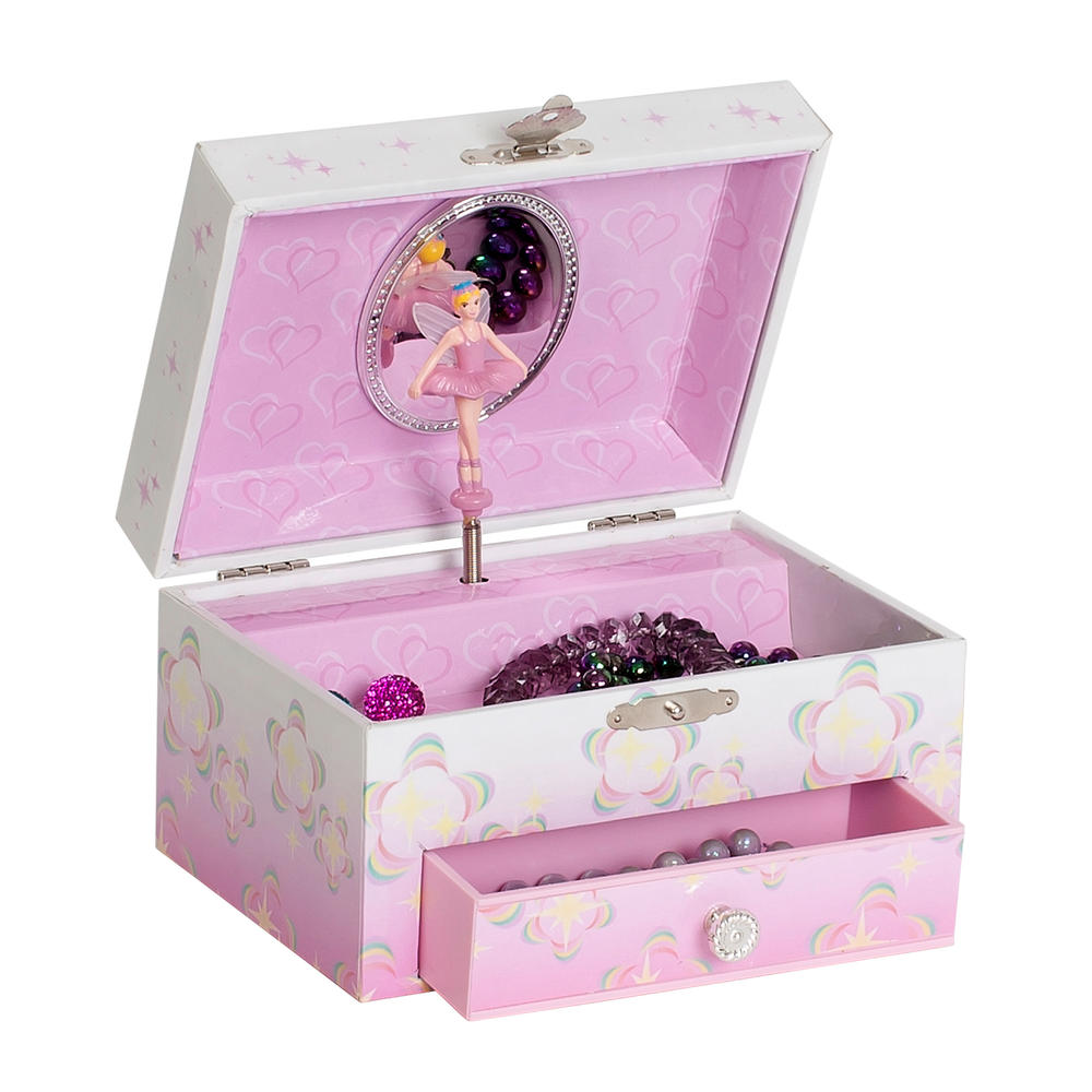 Ashley Girl's Musical Ballerina Fairy and Flowers Jewelry box
