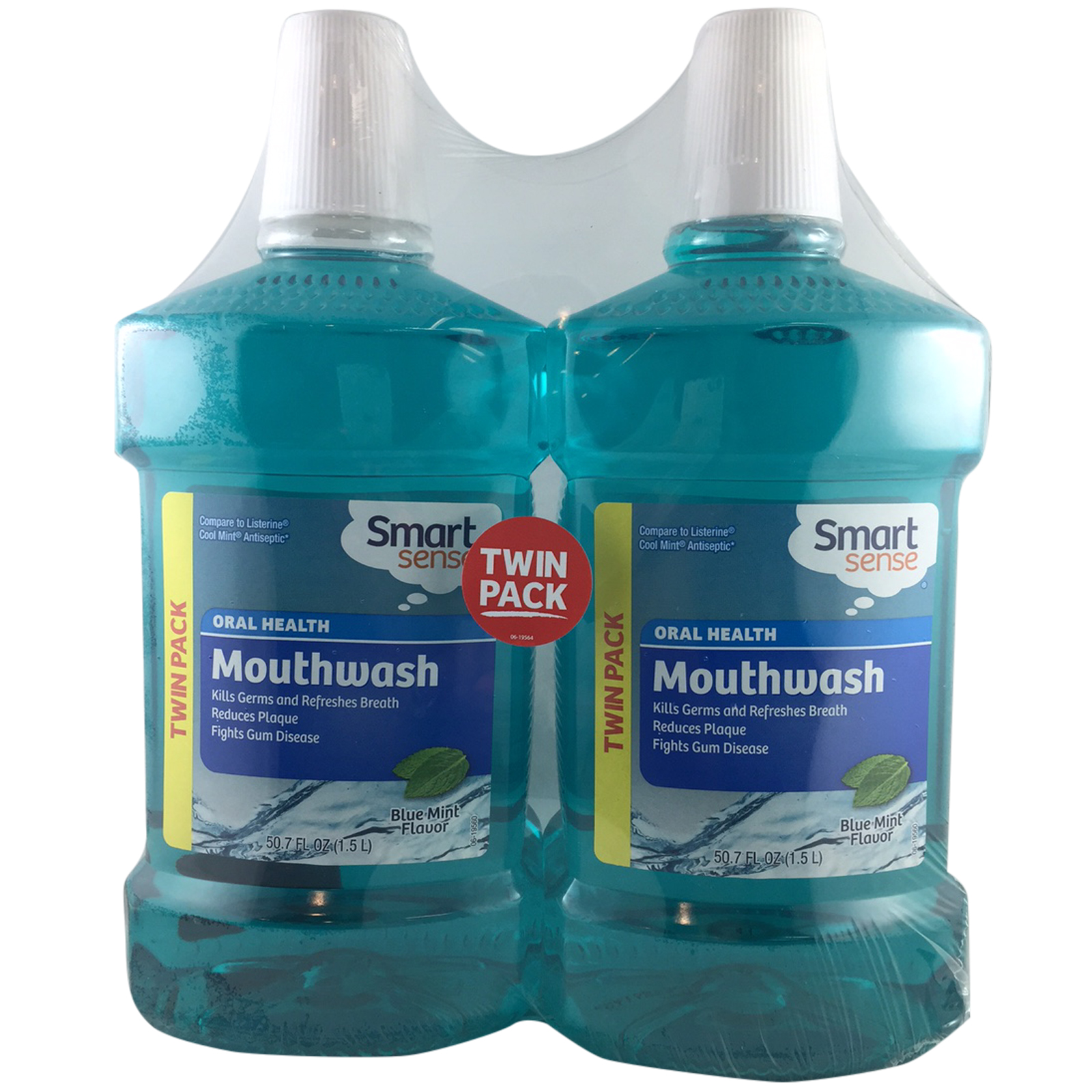 Smart Sense Mouth Rinse Antiseptic Blue Mint Flavor 101.4 fl oz (1.5 lt