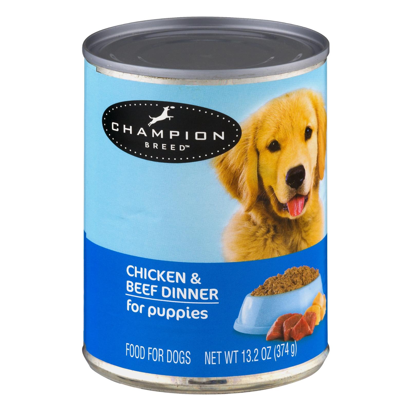 Champion Breed Chicken & Beef Dinner For Puppies Food For Dogs 13.2 OZ