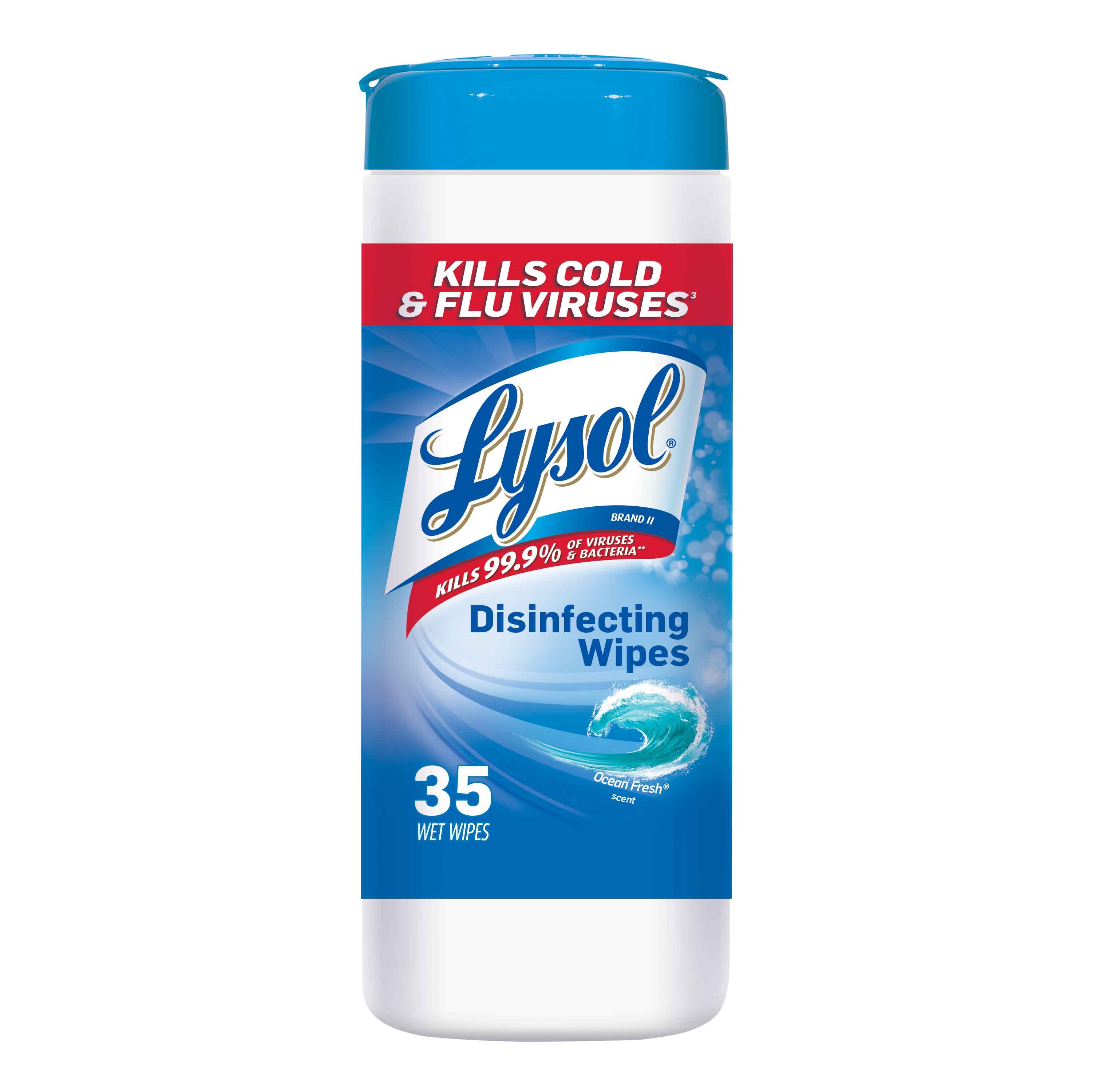 Lysol Ocean Fresh® Scent Disinfecting Wipes 35 ct Plastic Container