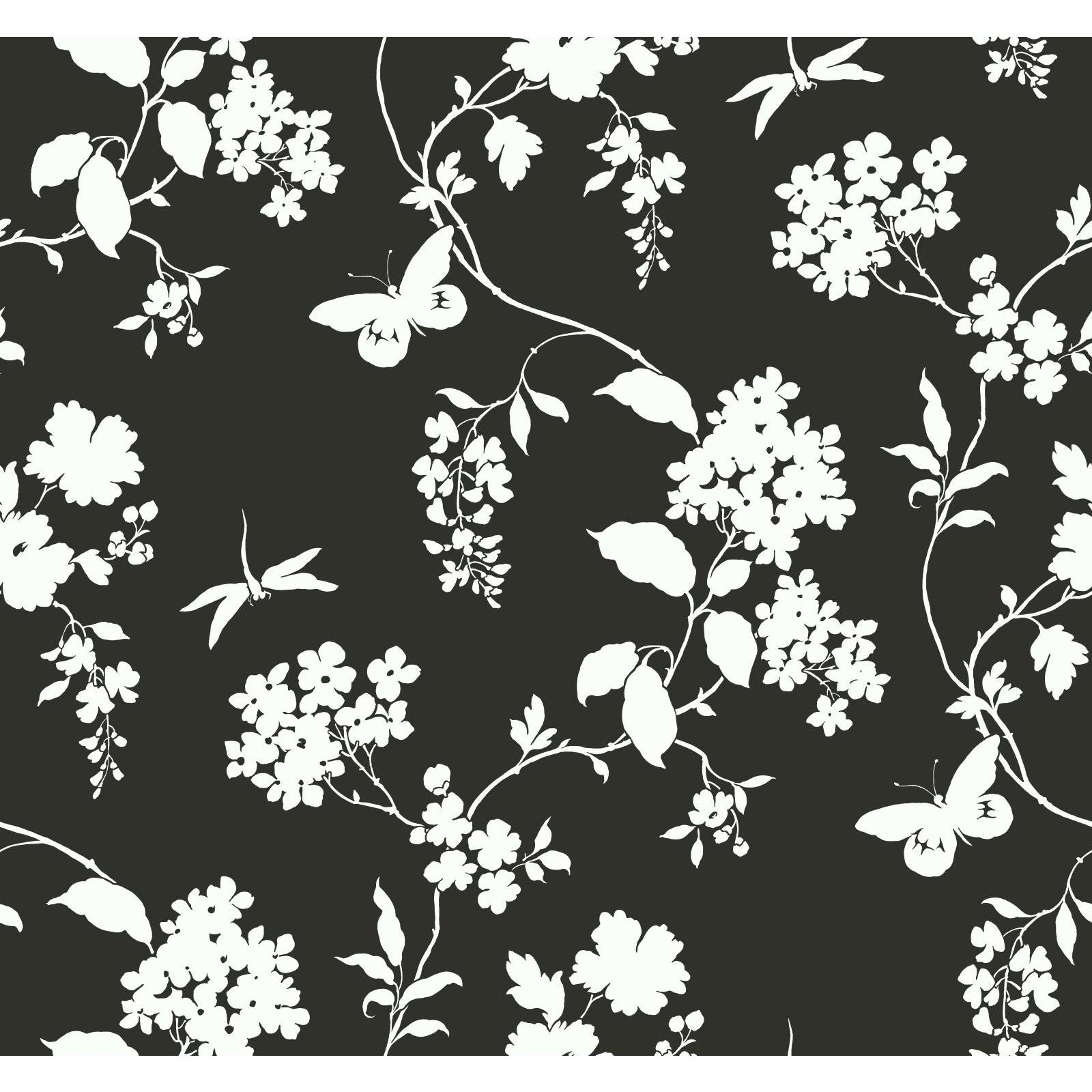 York Wallcoverings Black & White  Scenic Vines Wallpaper in Black, White