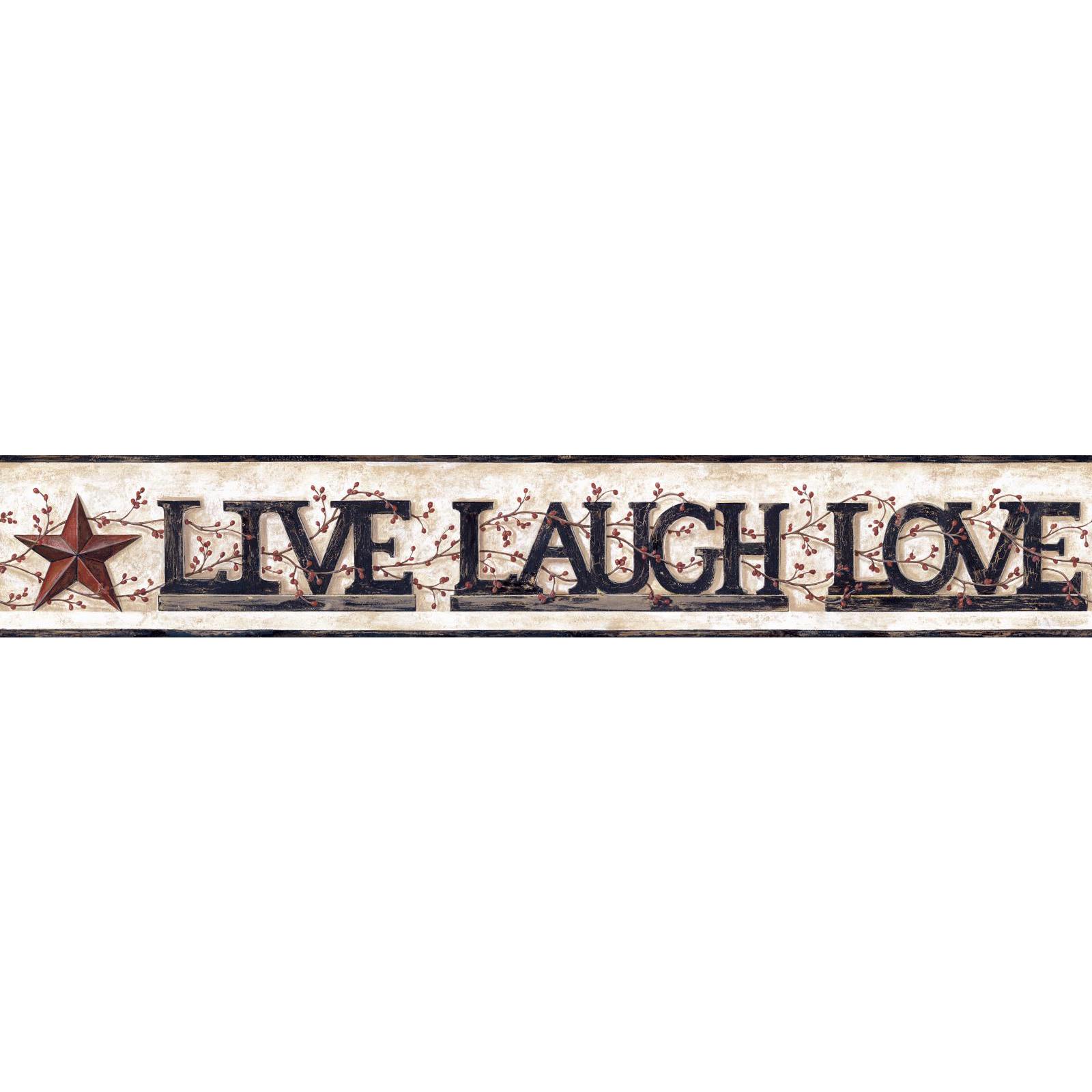 York Wallcoverings Welcome Home Live, Laugh, Love Word Block Border