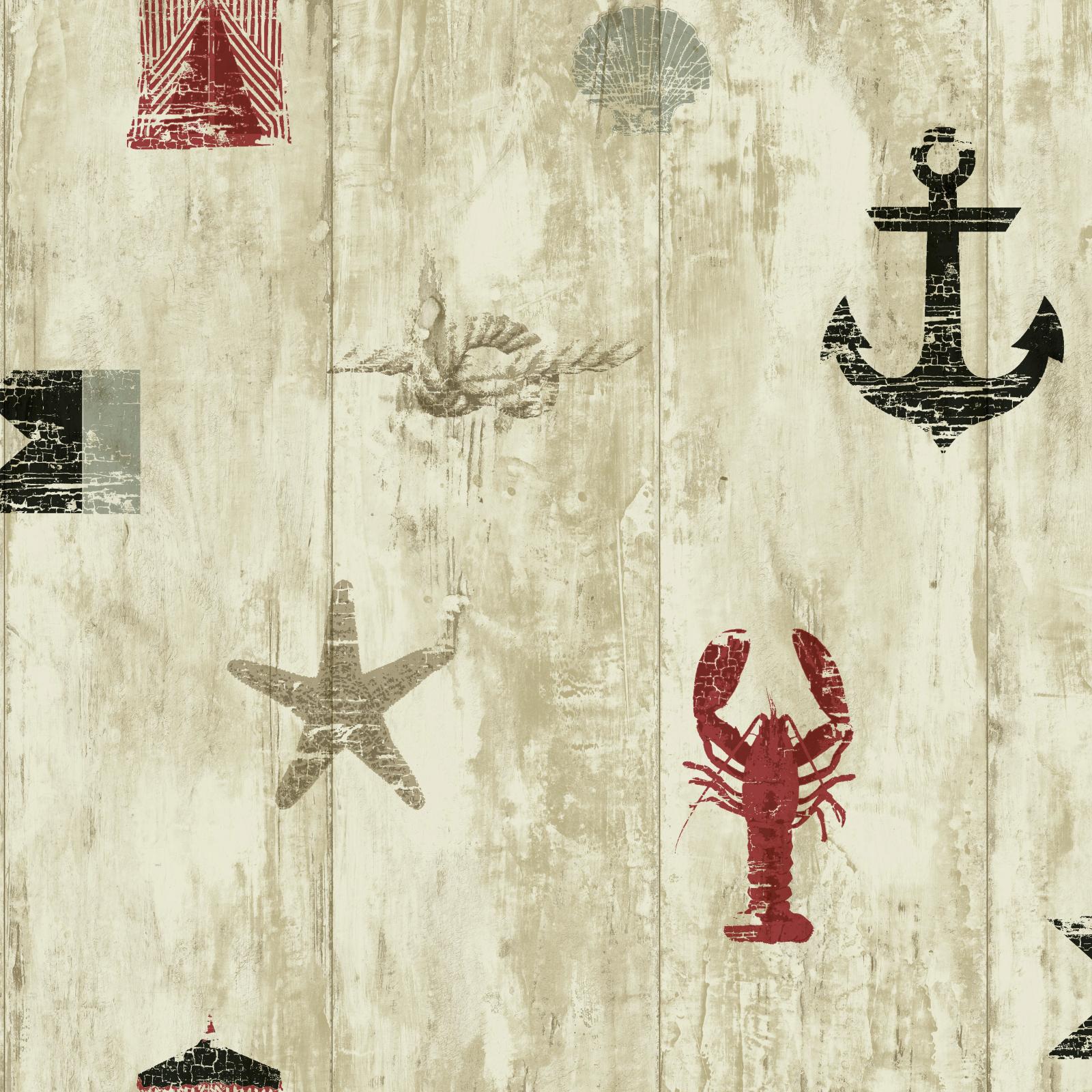 York Wallcoverings Nautical Living Weathered Seashore Wallpaper