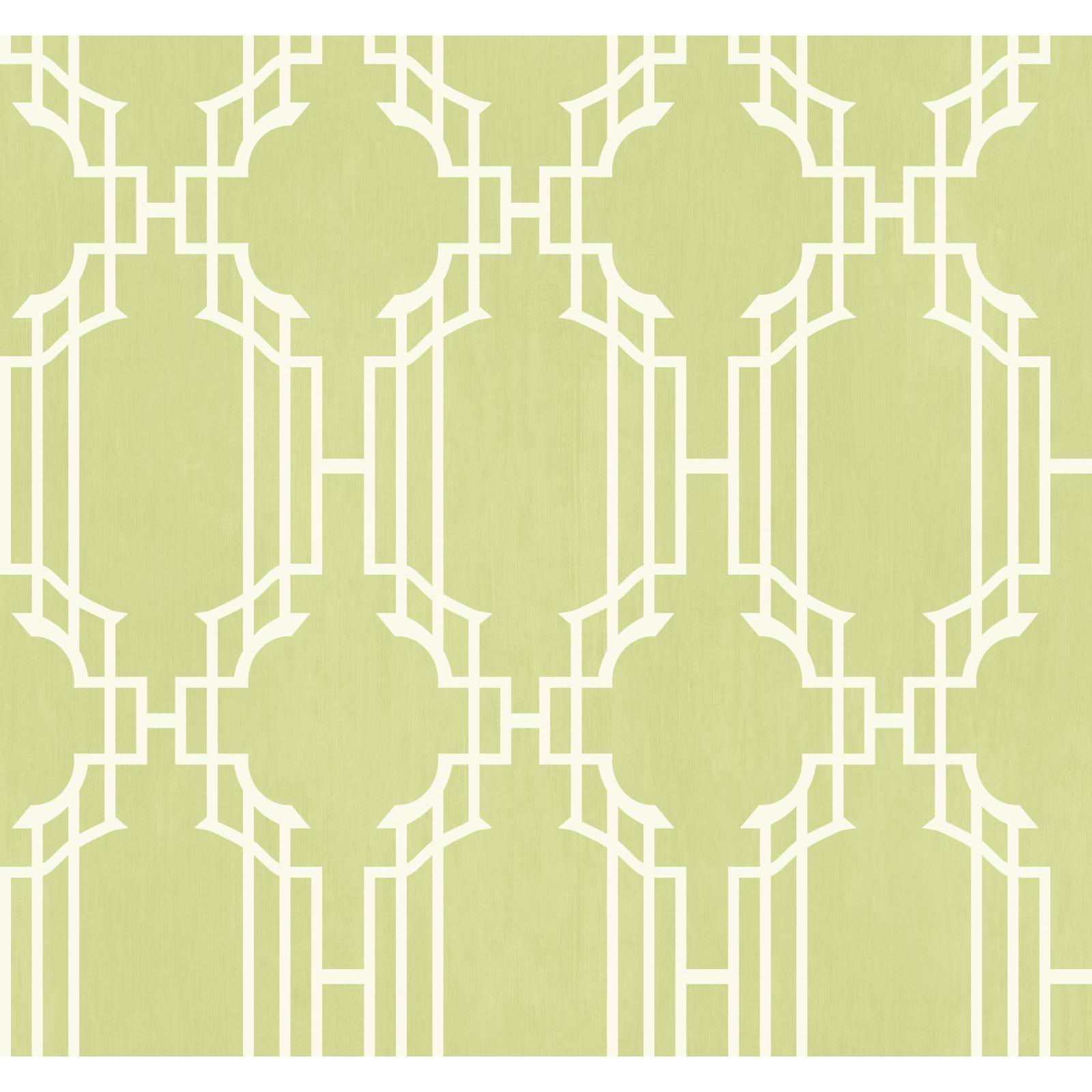 York Wallcoverings Green  Trellis With Stripe Wallpaper in Mint Green, White