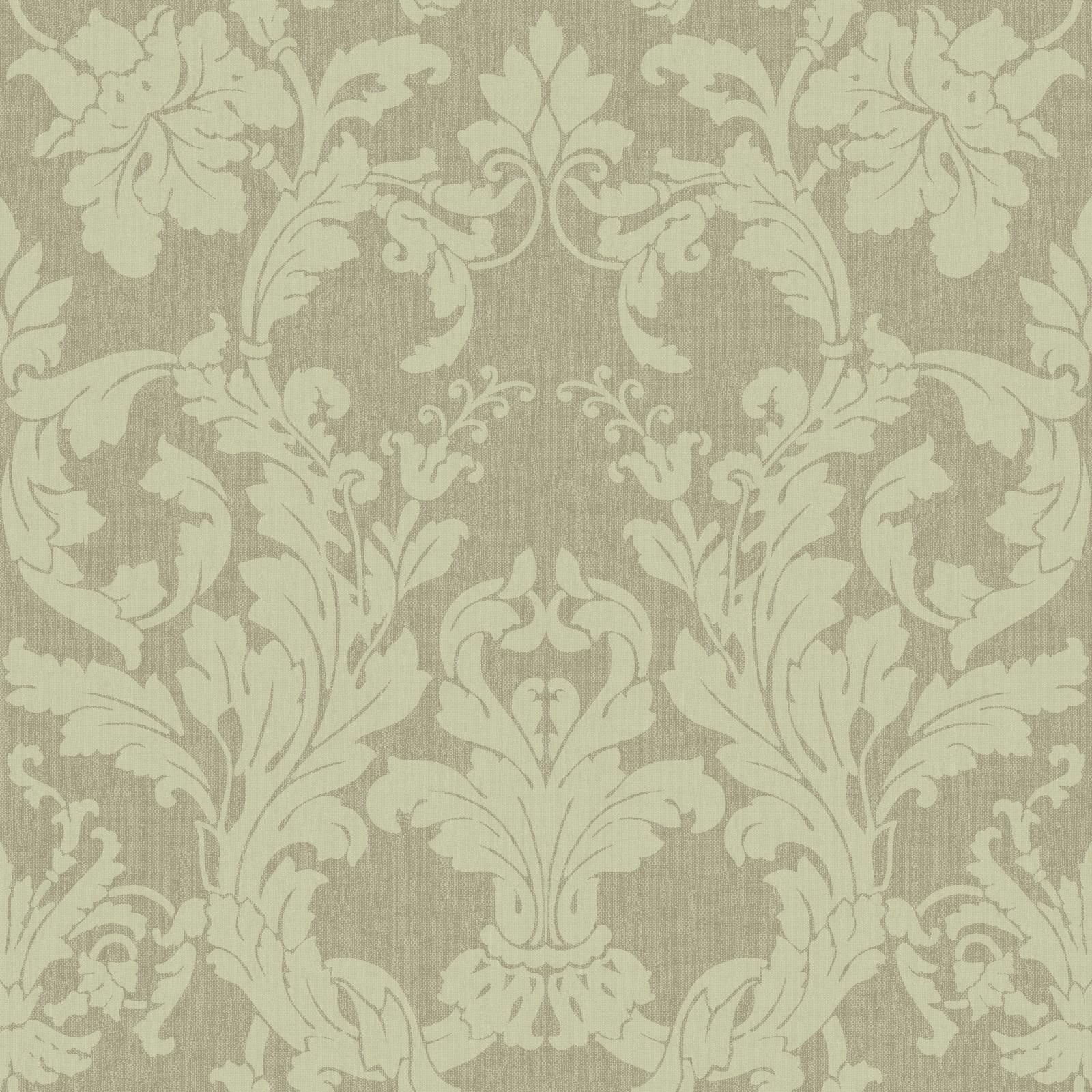 York Wallcoverings Beige  Acanthus Damask Wallpaper in Light Taupe