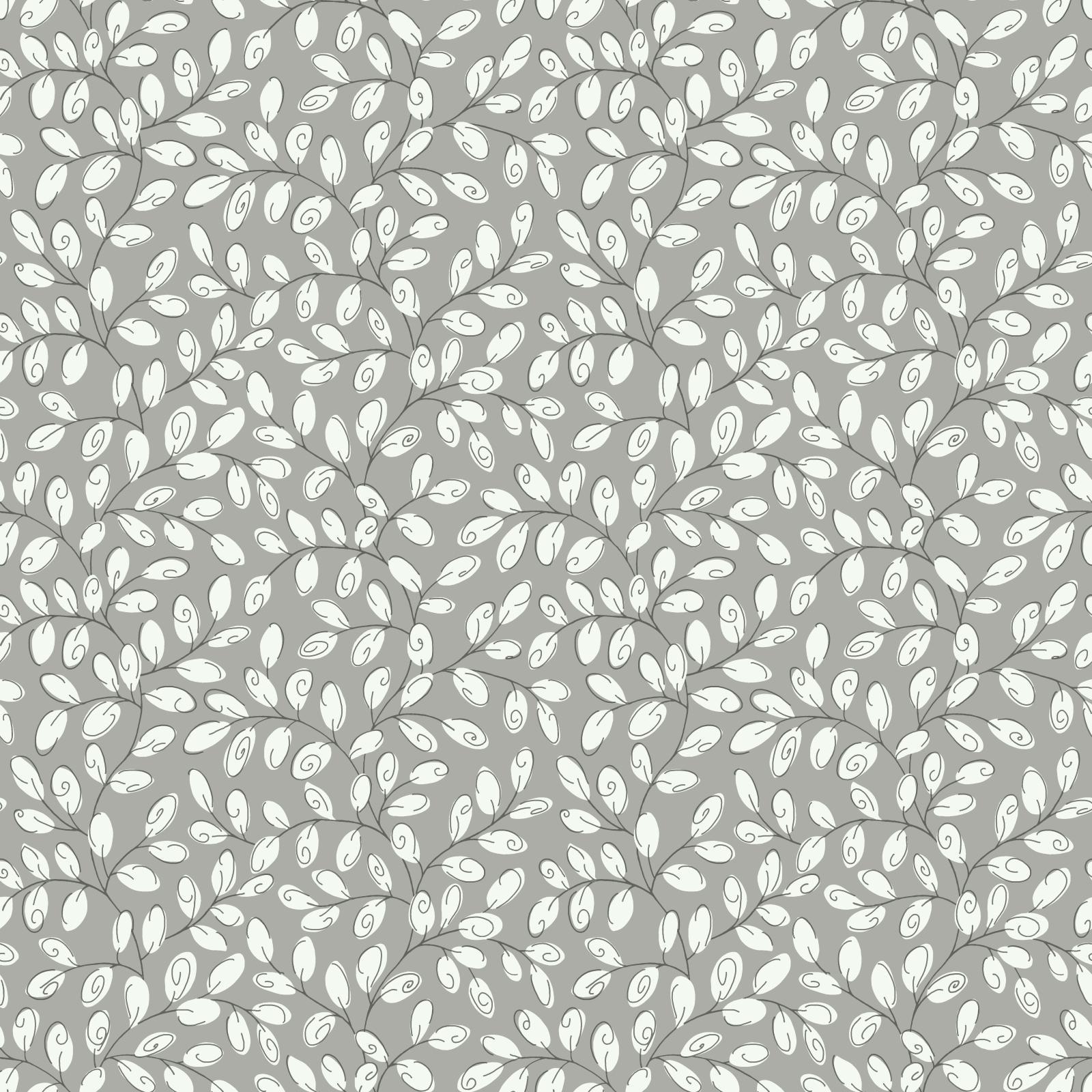 York Wallcoverings Black & White  Mini Vine Wallpaper in Silver Gray, White