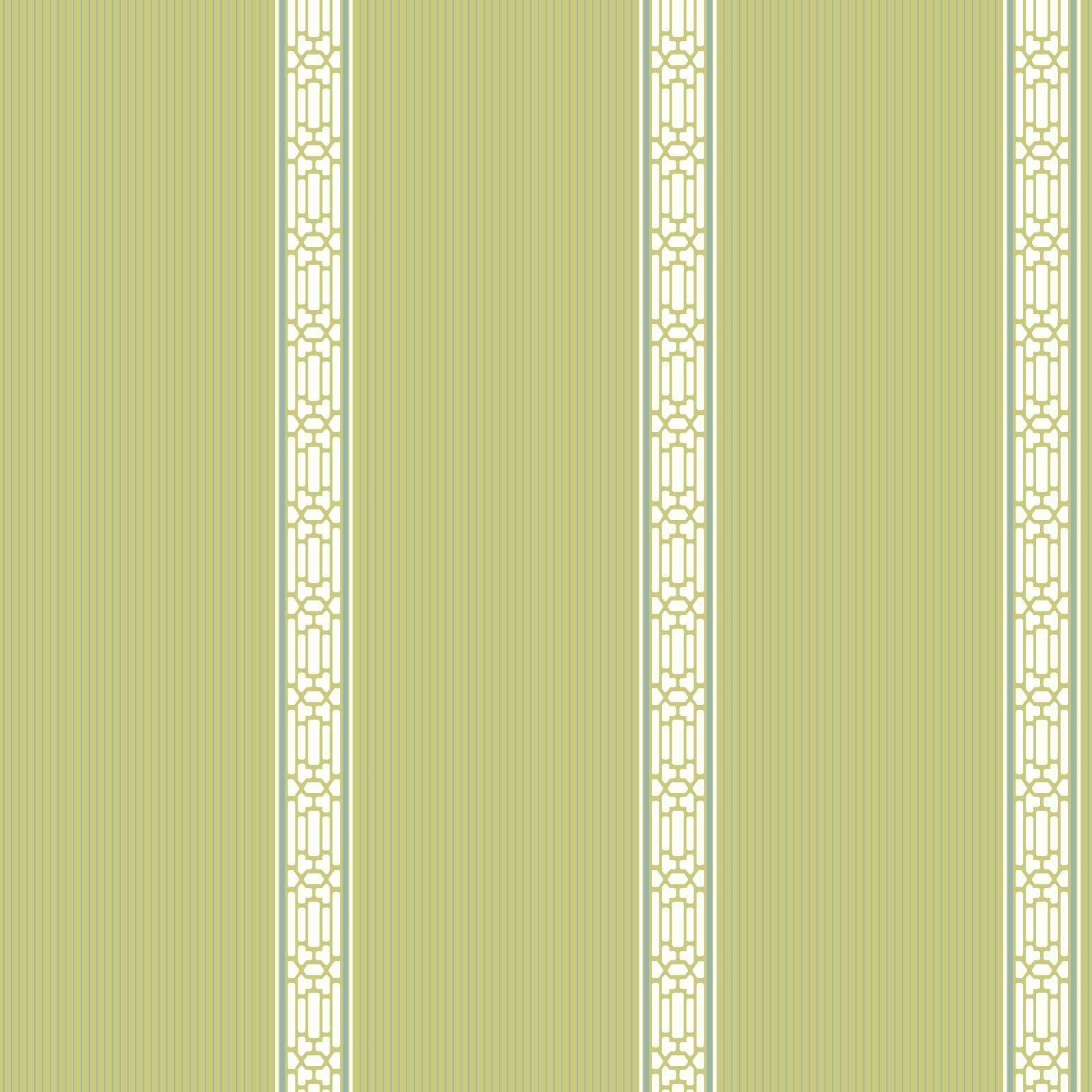 York Wallcoverings Green  Oriental Banding Stripe Wallpaper in Green, White