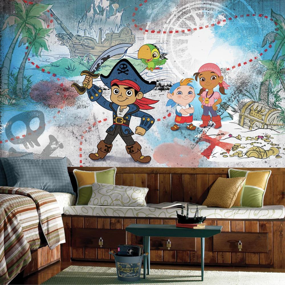 RoomMates Captain Jake & the Never Land Pirates XL Chair Rail Prepasted Mural 6' x 10.5' - Ultra-strippable