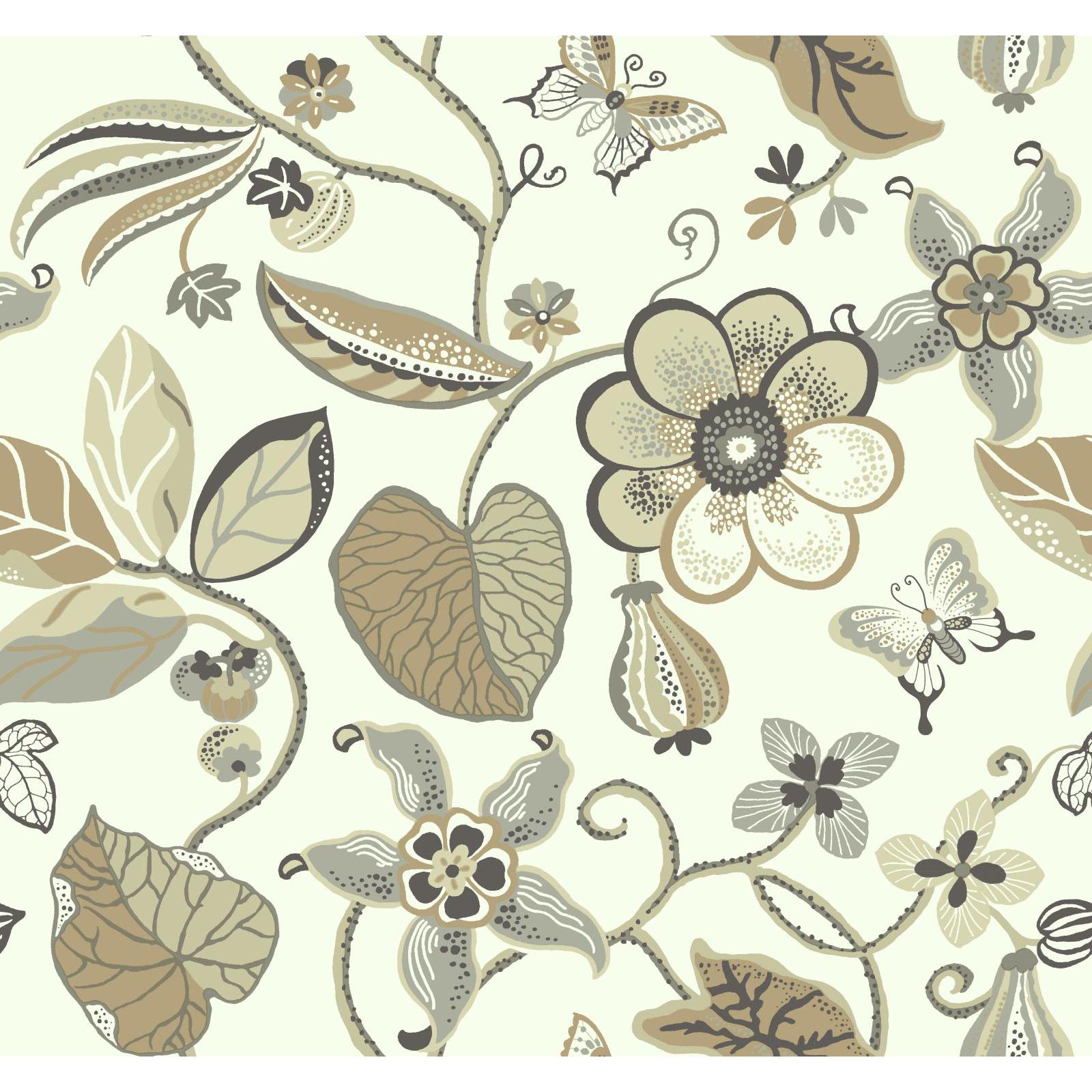 York Wallcoverings New Neutrals Sea Floral Wallpaper