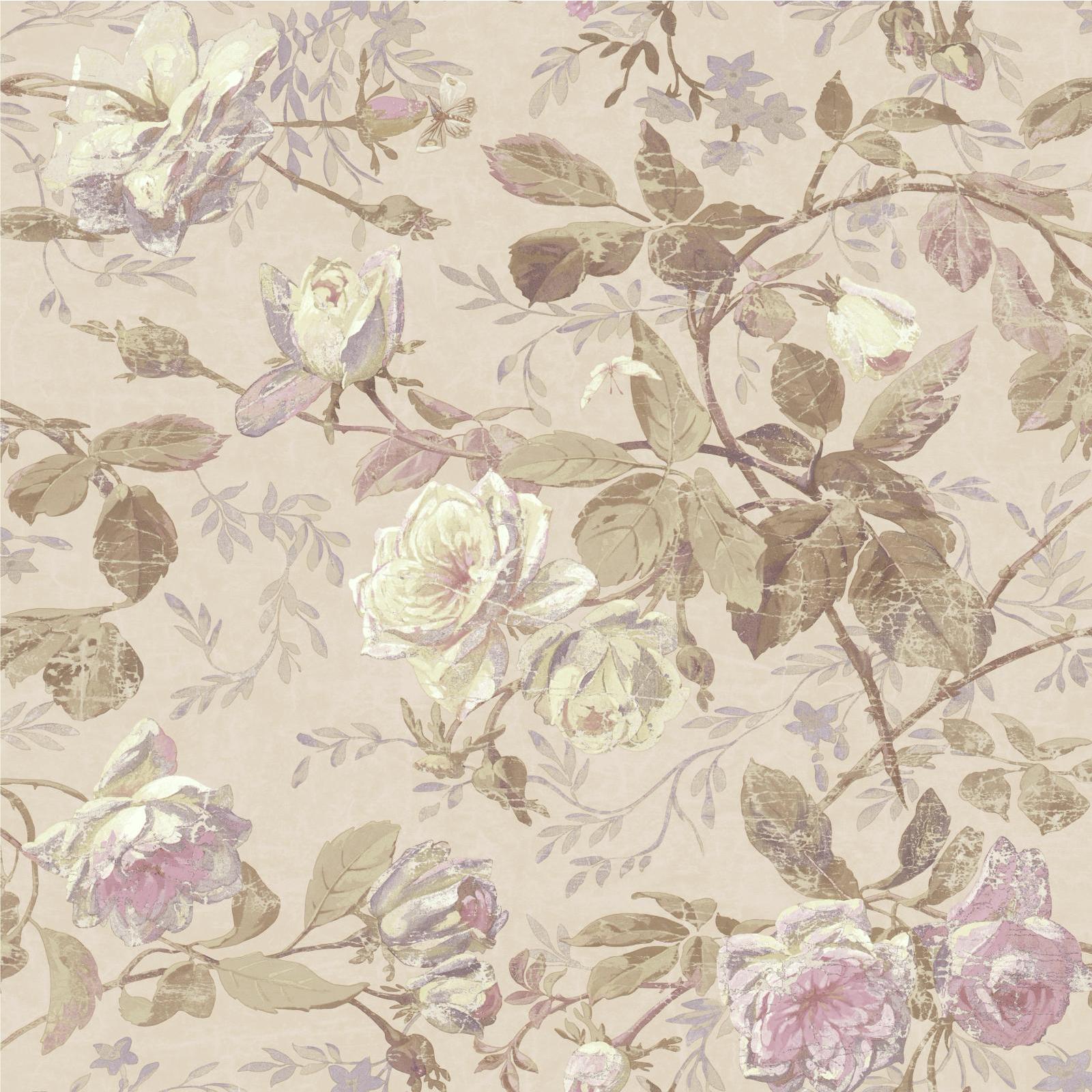 York Wallcoverings Vintage Luxe Vintage Floral Wallpaper