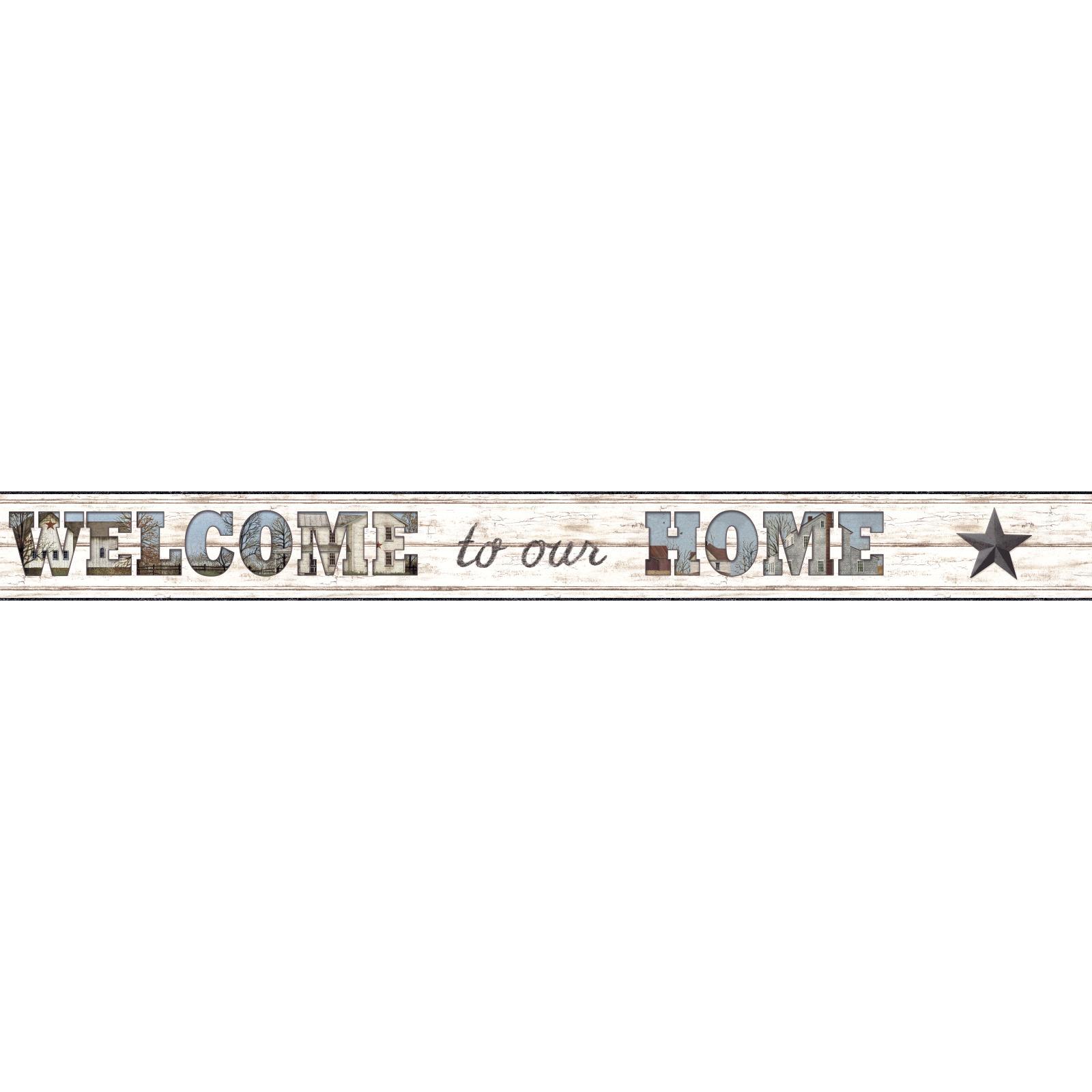 York Wallcoverings Country Keepsakes Welcome To Our Home Border