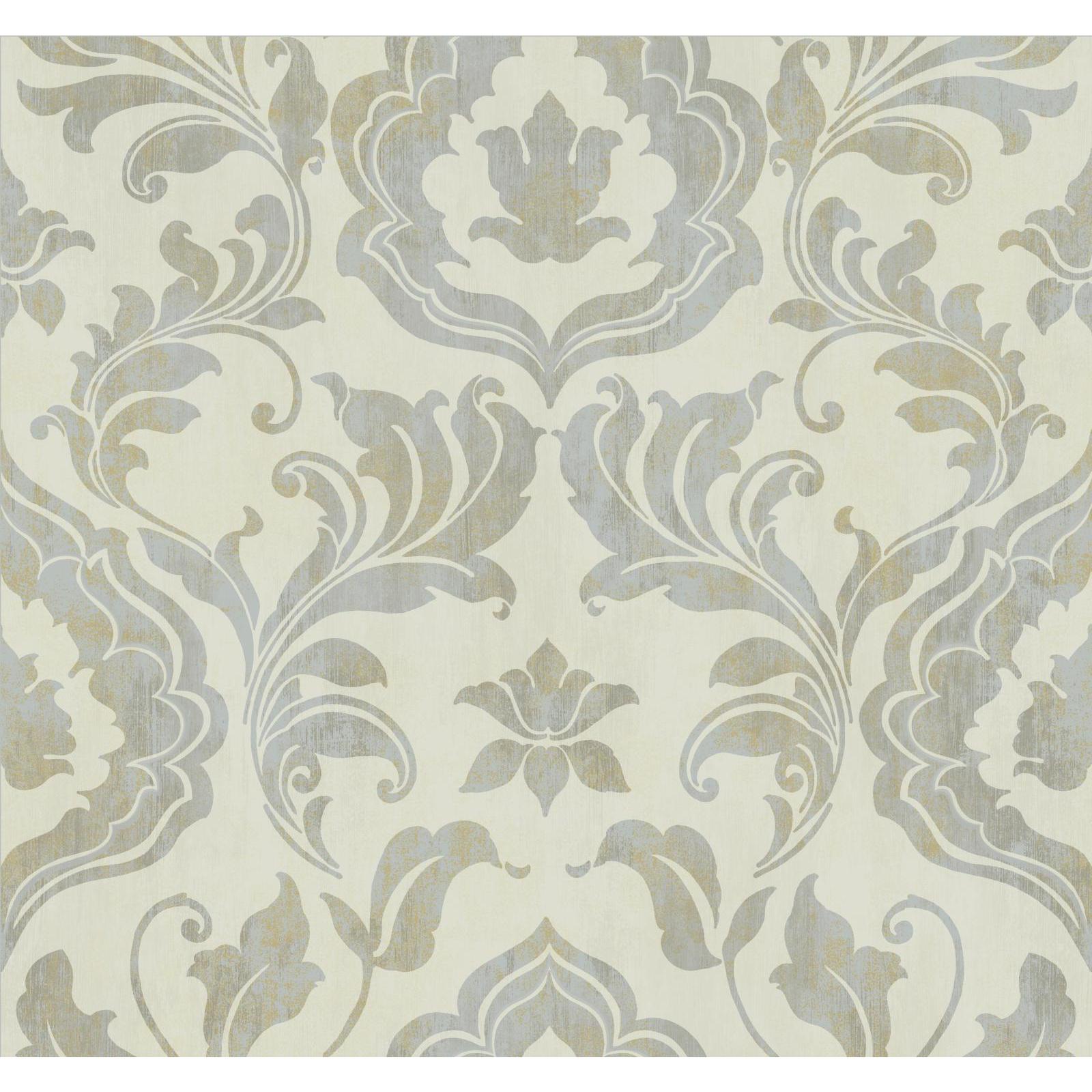 York Wallcoverings Gold Leaf Contempo Damask Wallpaper