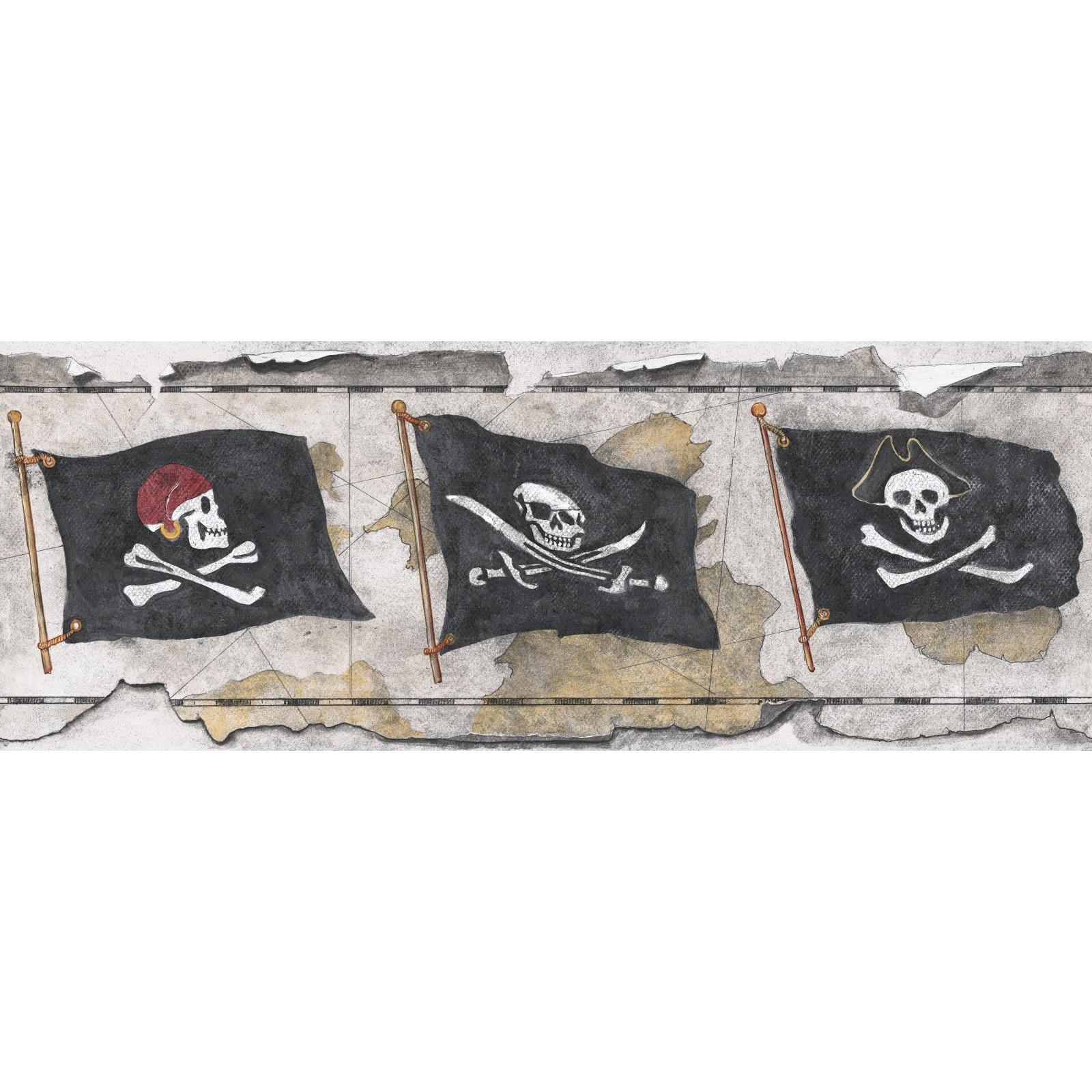 York Wallcoverings Brothers And Sisters V Pirate Flag Border