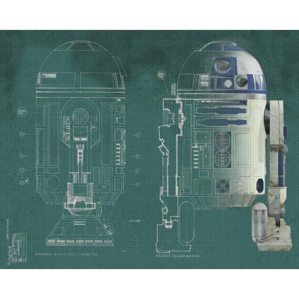 RoomMates Star Wars R2-D2 Prepasted Mural 6' x 7.5' - Ultra-strippable