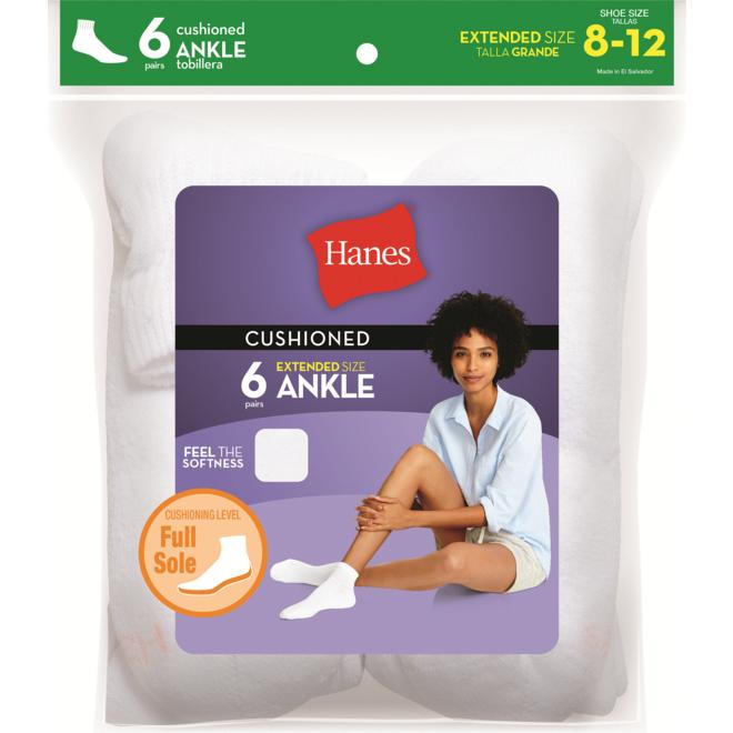 Hanes Socks, Cushion Ankle, Women's, 6 pair