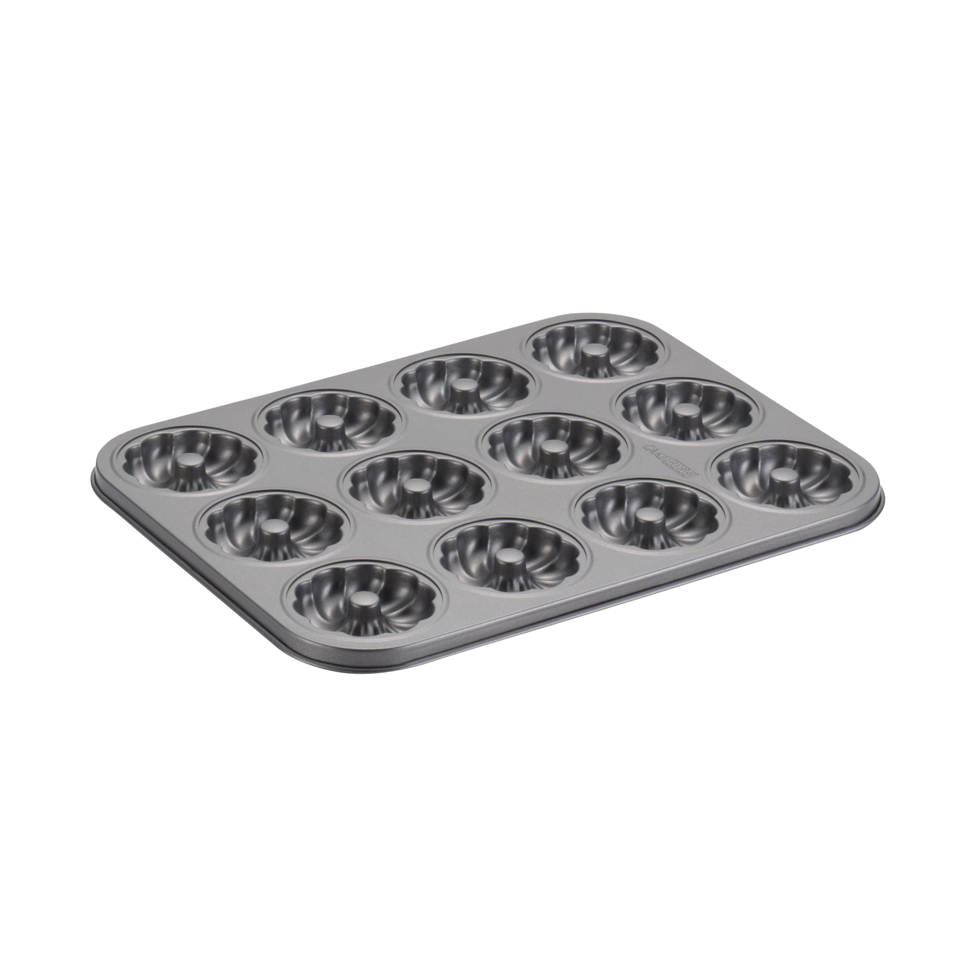 Cake Boss Novelty Nonstick Bakeware 12-Cup Molded Braid Cookie Pan, Gray