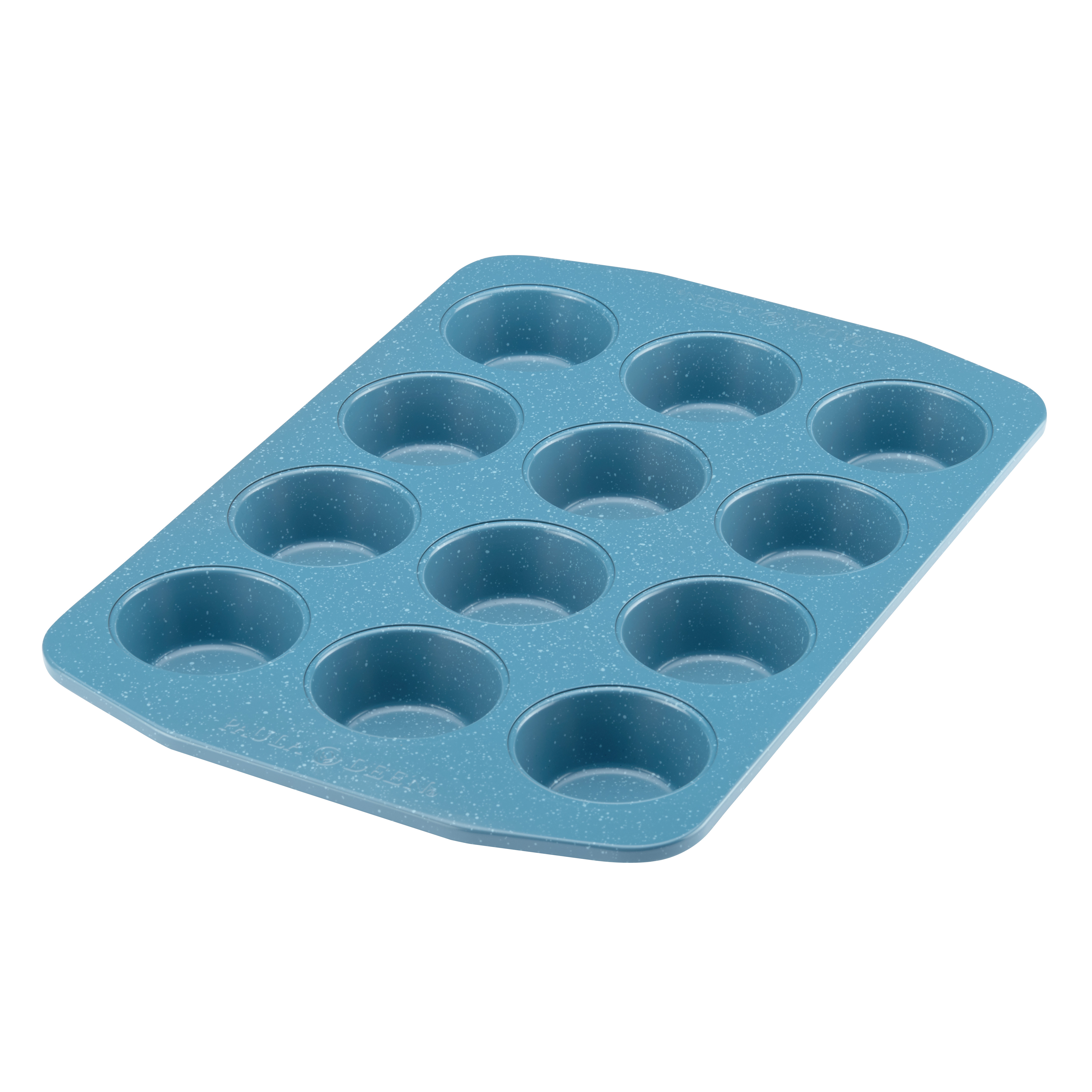 Paula Deen Speckle Nonstick Bakeware 12-Cup Muffin and Cupcake Pan, Gulf Blue Speckle