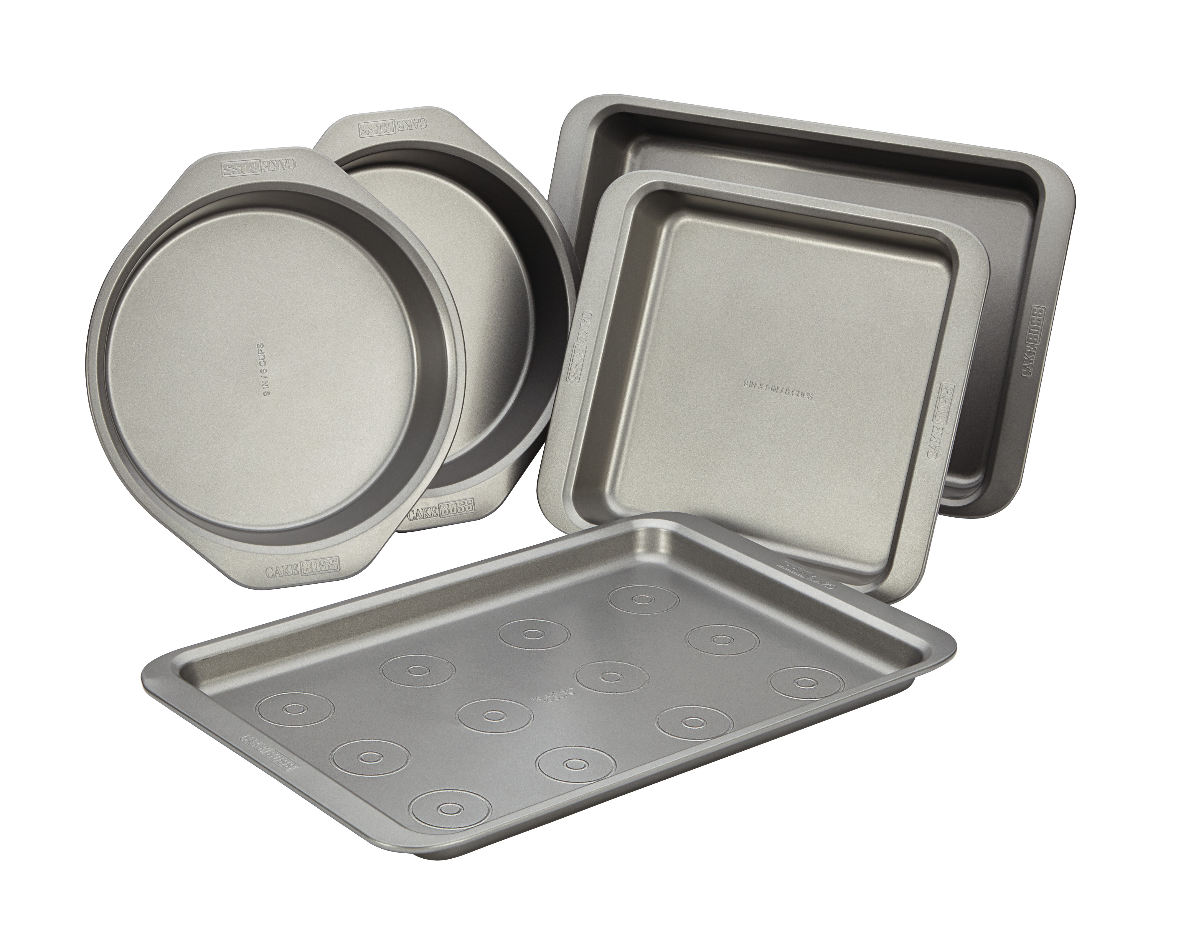 Cake Boss Basics Nonstick Bakeware 5-Piece Bakeware Set, Gray