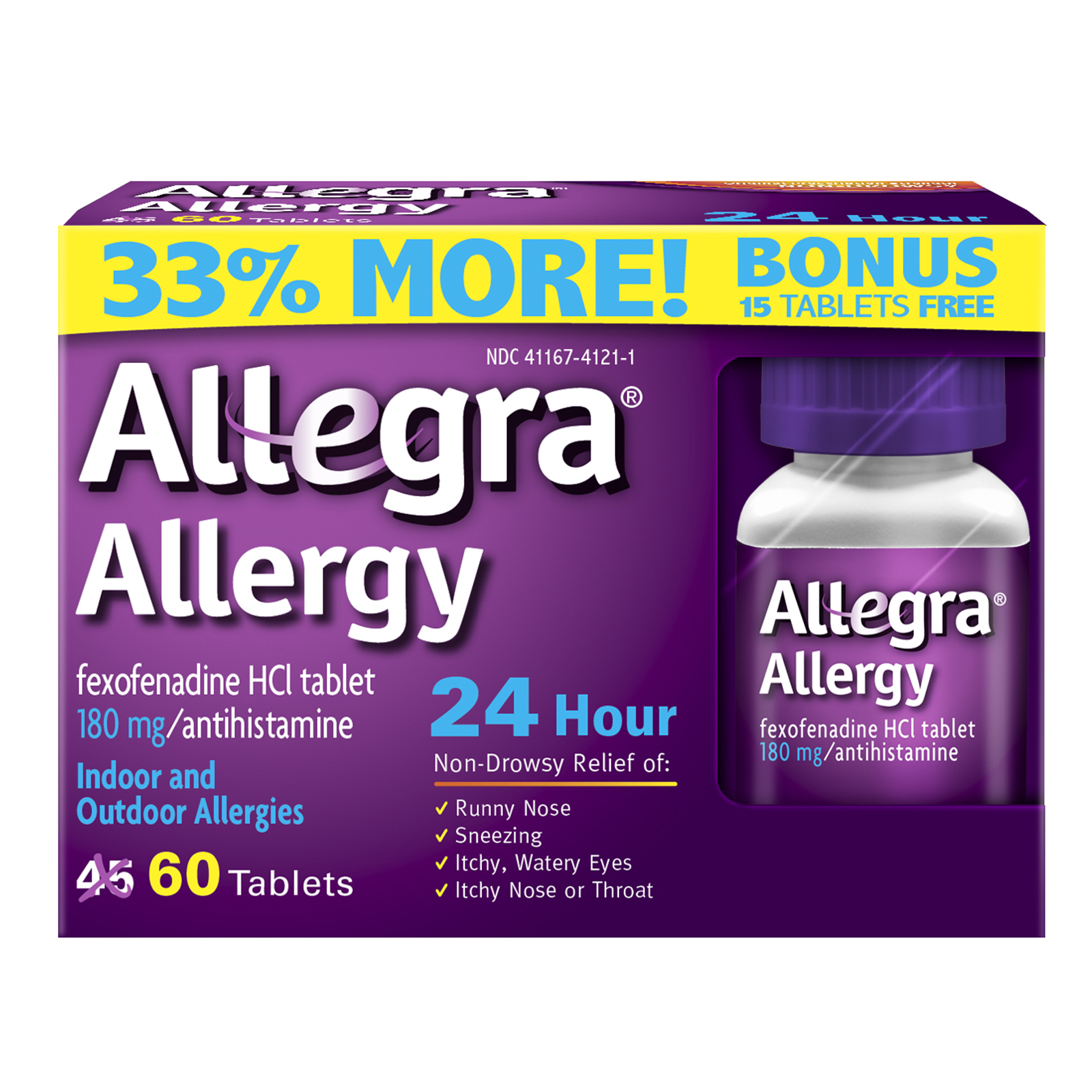 UPC 041167412152 product image for Allergy 24 Hour  Original Prescription Strength Tablets Bonus  180 mg   60 ct | upcitemdb.com