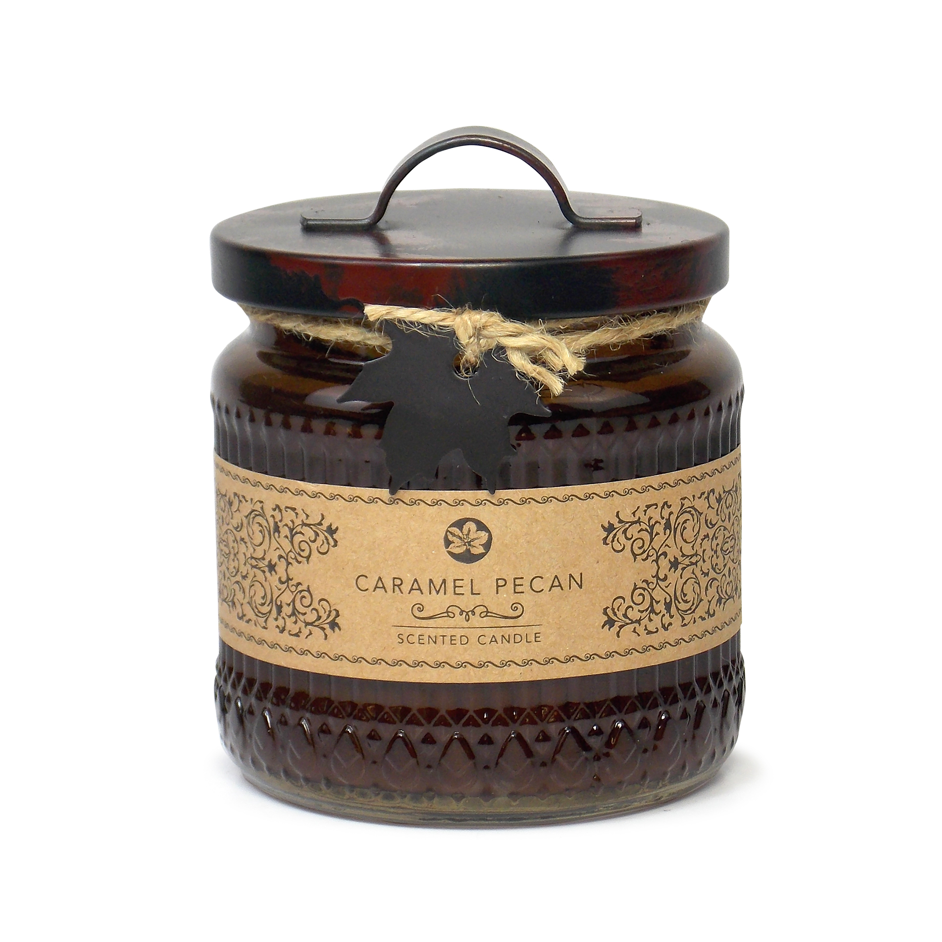 12oz Scented Ribbed Jar Candle Caramel Pecan Shop Your Way Online