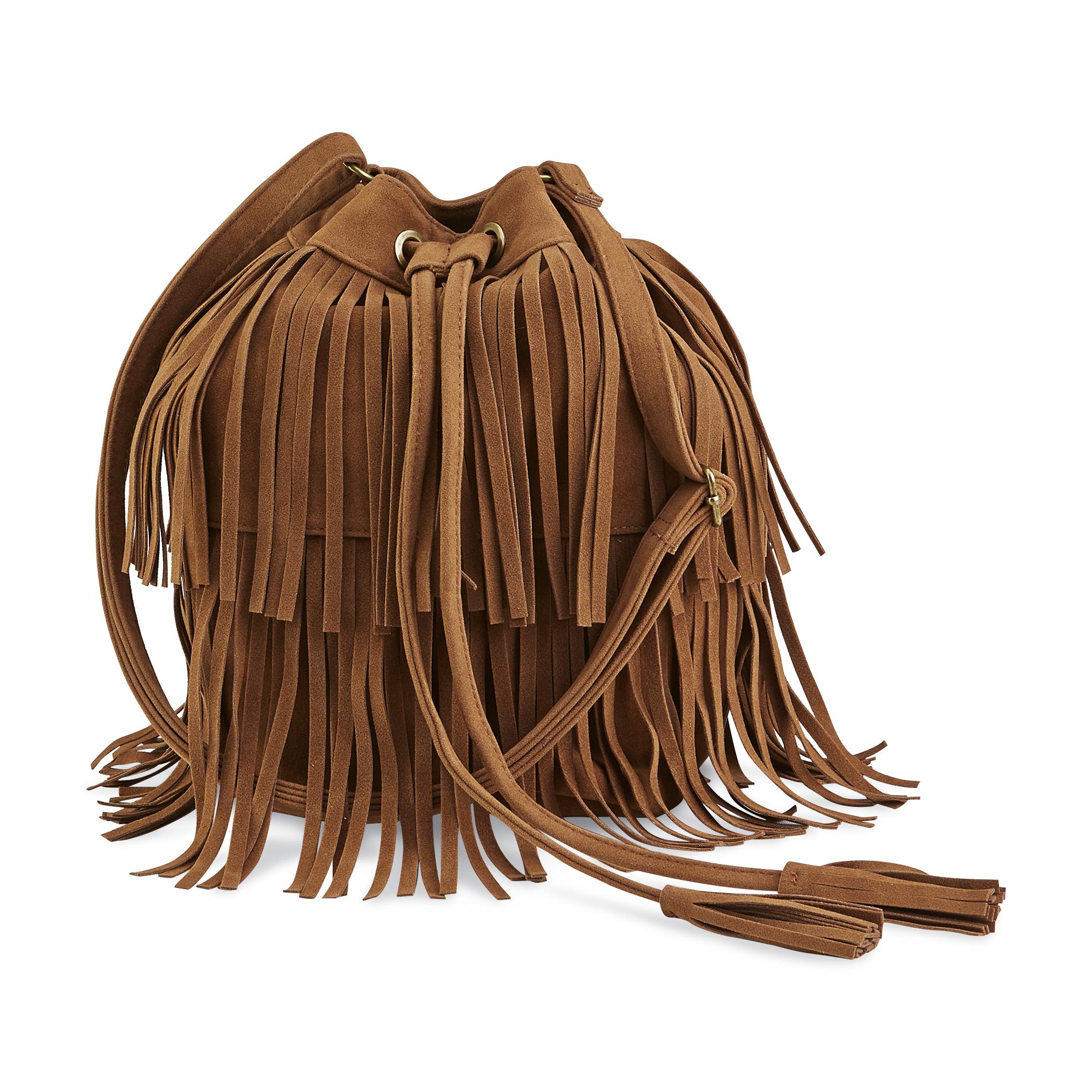 Joe Boxer Women's Esther Fringe Bucket Bag