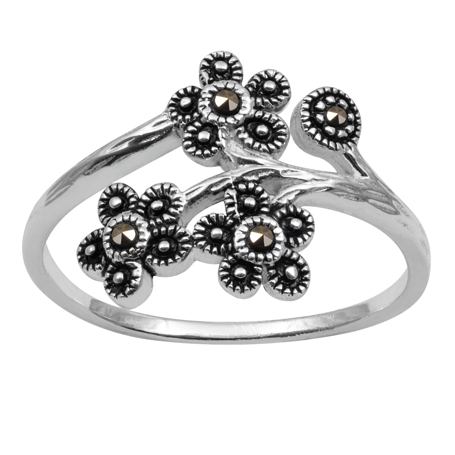 925 Sterling Silver Genuine Marcasite & Red Coral Ring – Verona Jewelers Sizes 5-9