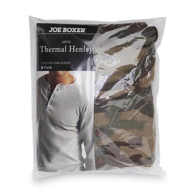 Joe Boxer Men's Big & Tall Thermal Henley Shirt Camouflage Clothing