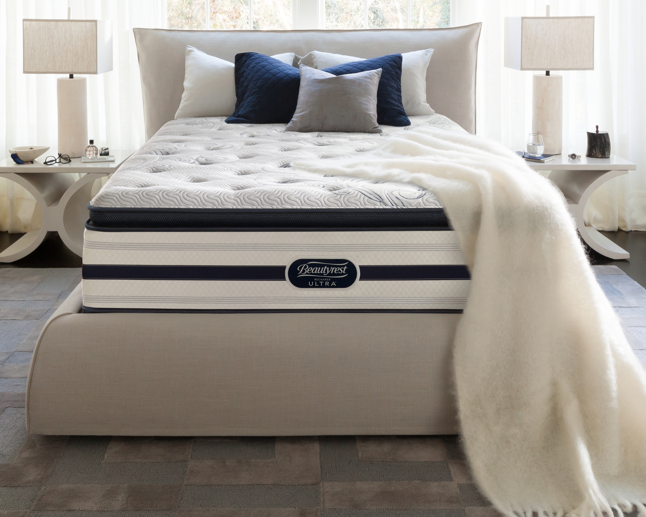 Beautyrest Recharge St. Martin Plush Pillow Top Queen Mattress Home Mattresses & Accessories