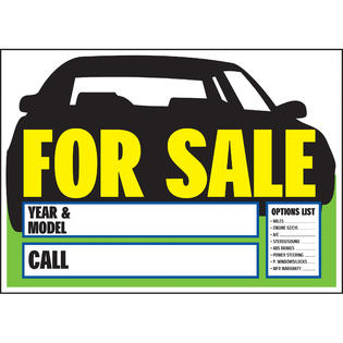 car for sale signs