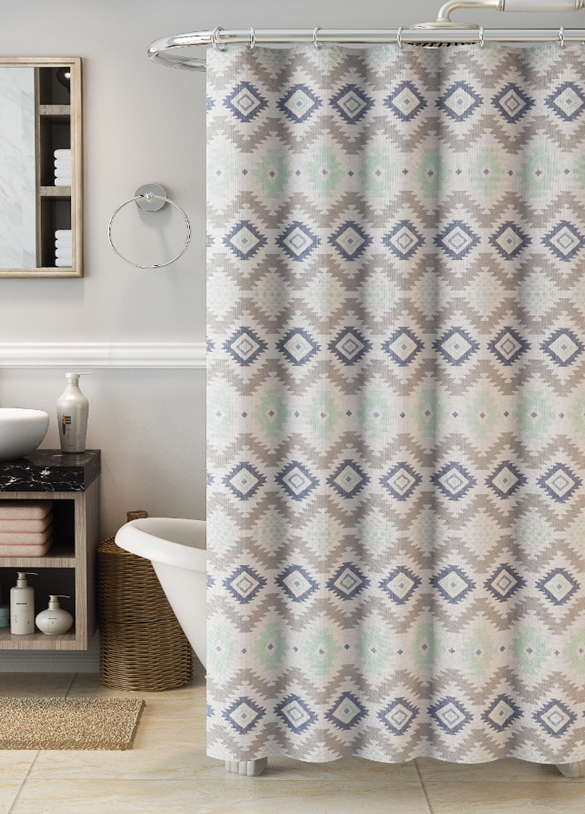 Essential Home Aztec Shower Curtain Home Bed Amp Bath