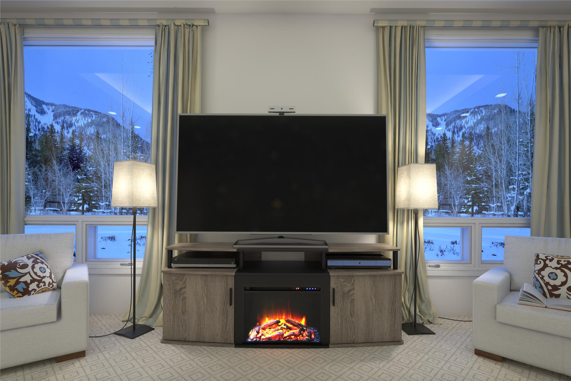 walmart fireplace tv stand