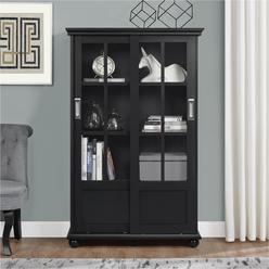 Dorel Home Furnishings Ameriwood Home Altra Furniture Altra Aaron Lane Bookcase With Sliding Glass Doors, Black