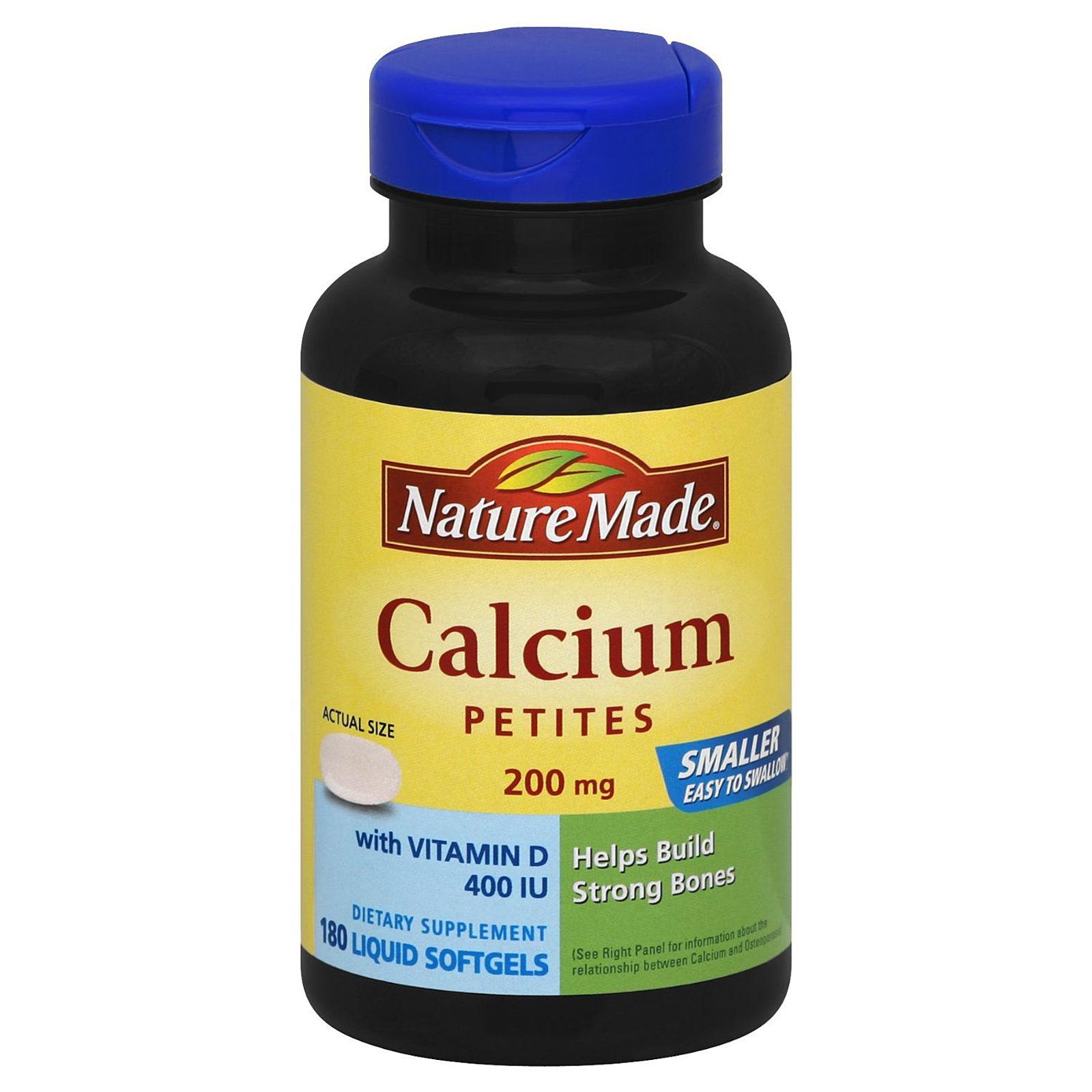 Nature Made Calcium Petites 200 mg with Vitamin D, 180 Softgels Shop
