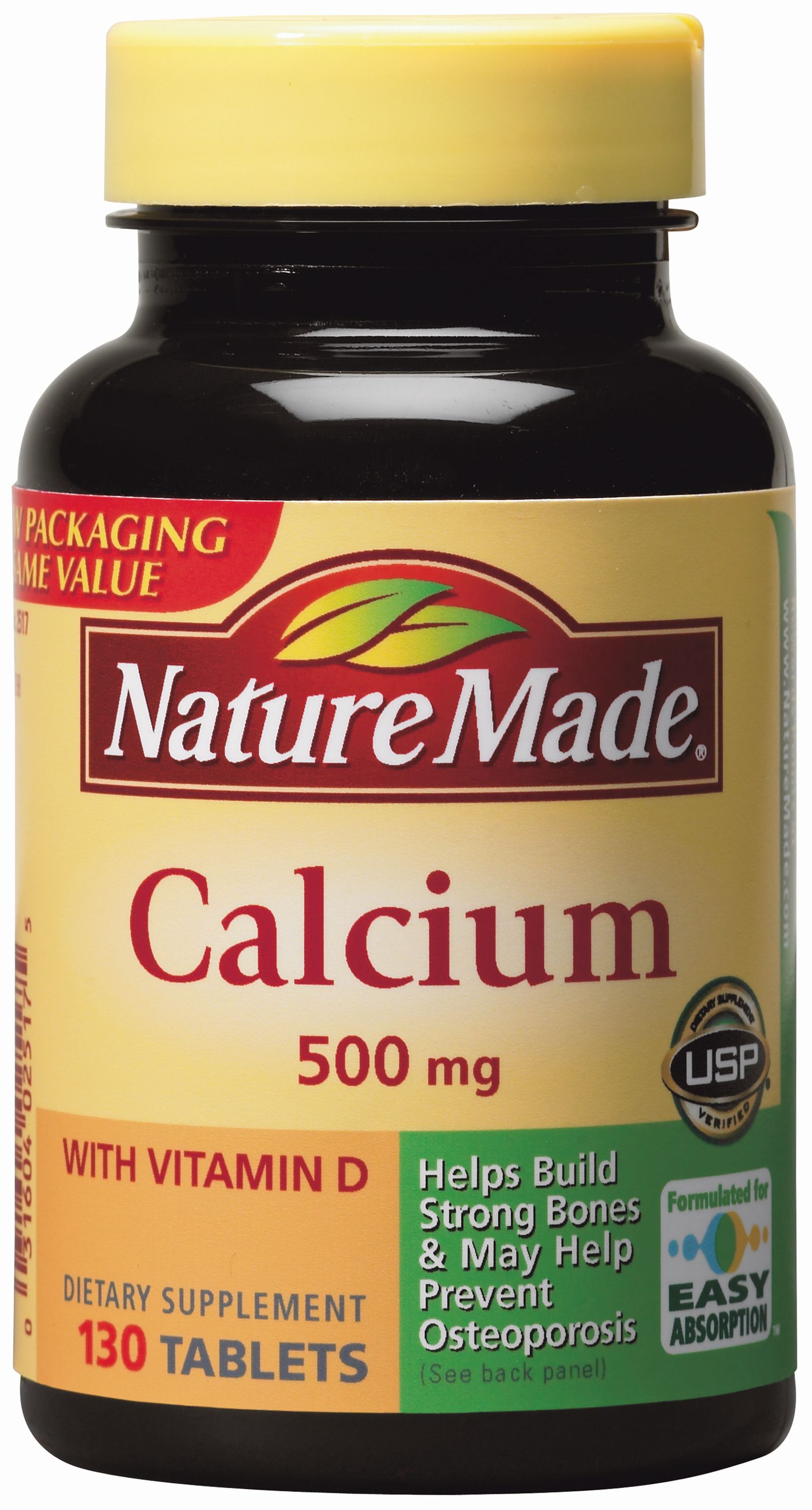 Nature Made Calcium 500 mg with Vitamin D, 130 Tablets ...