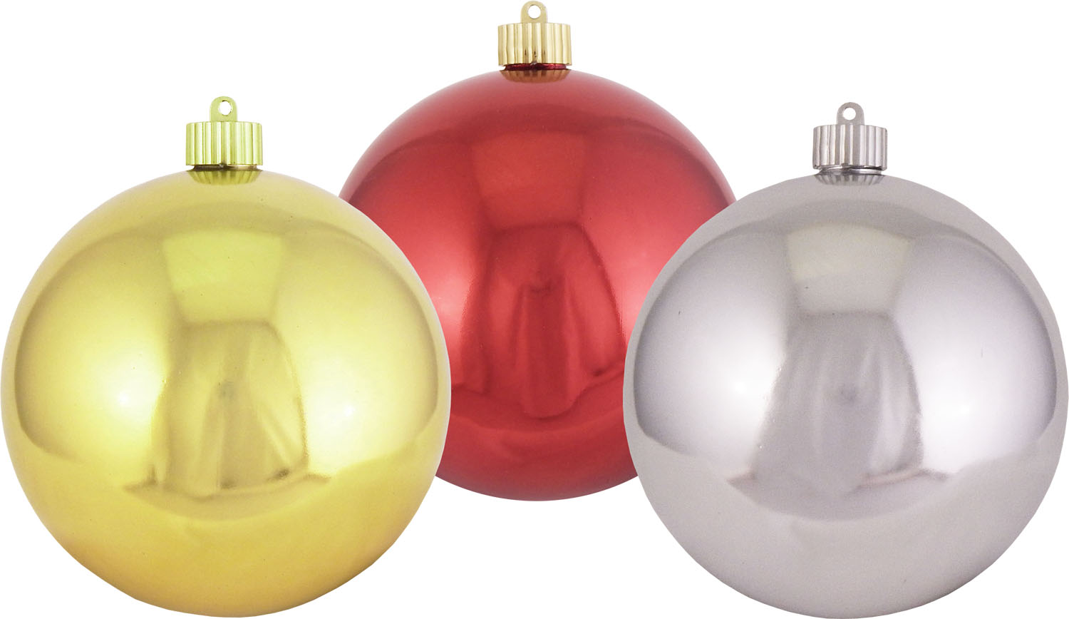 4 Ct Looking Glass / Gilded Gold / Sonic Red 250mm Shatterproof Christmas Ornaments