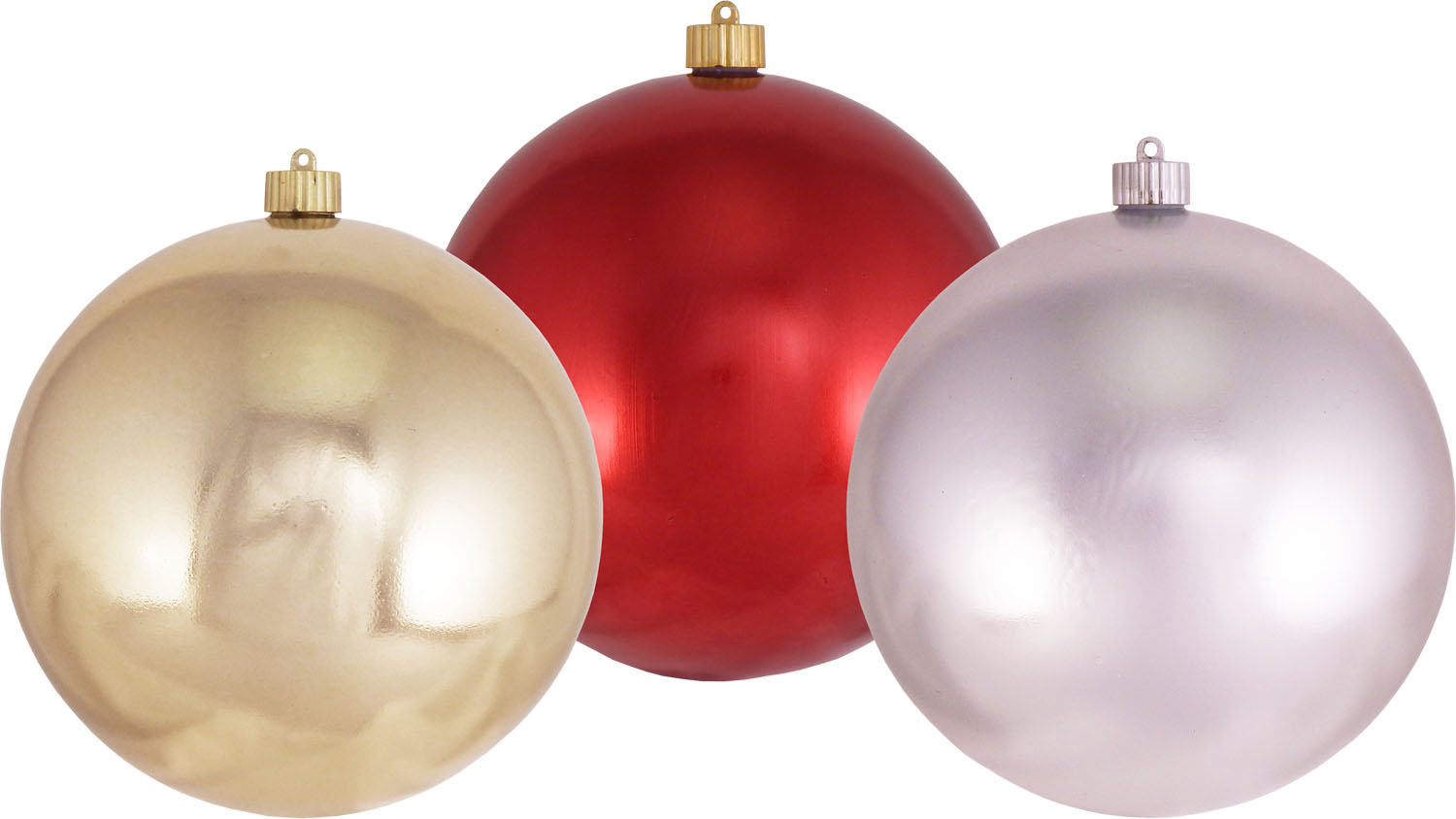 6 Ct Looking Glass / Gilded Gold / Sonic Red 200mm Shatterproof Christmas Ornaments