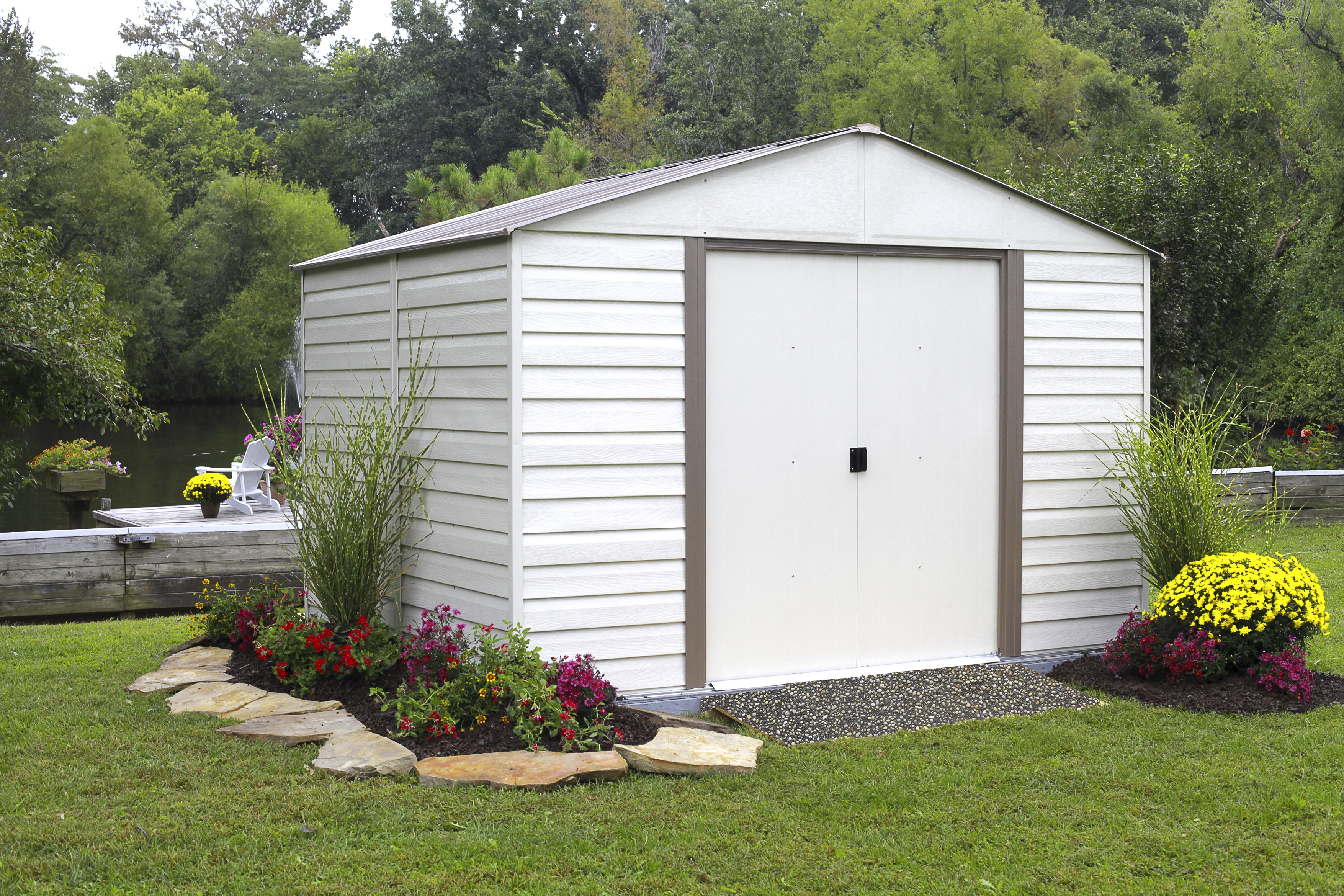 Arrow Vinyl Coated Steel Milford 10' x 10' Storage Shed