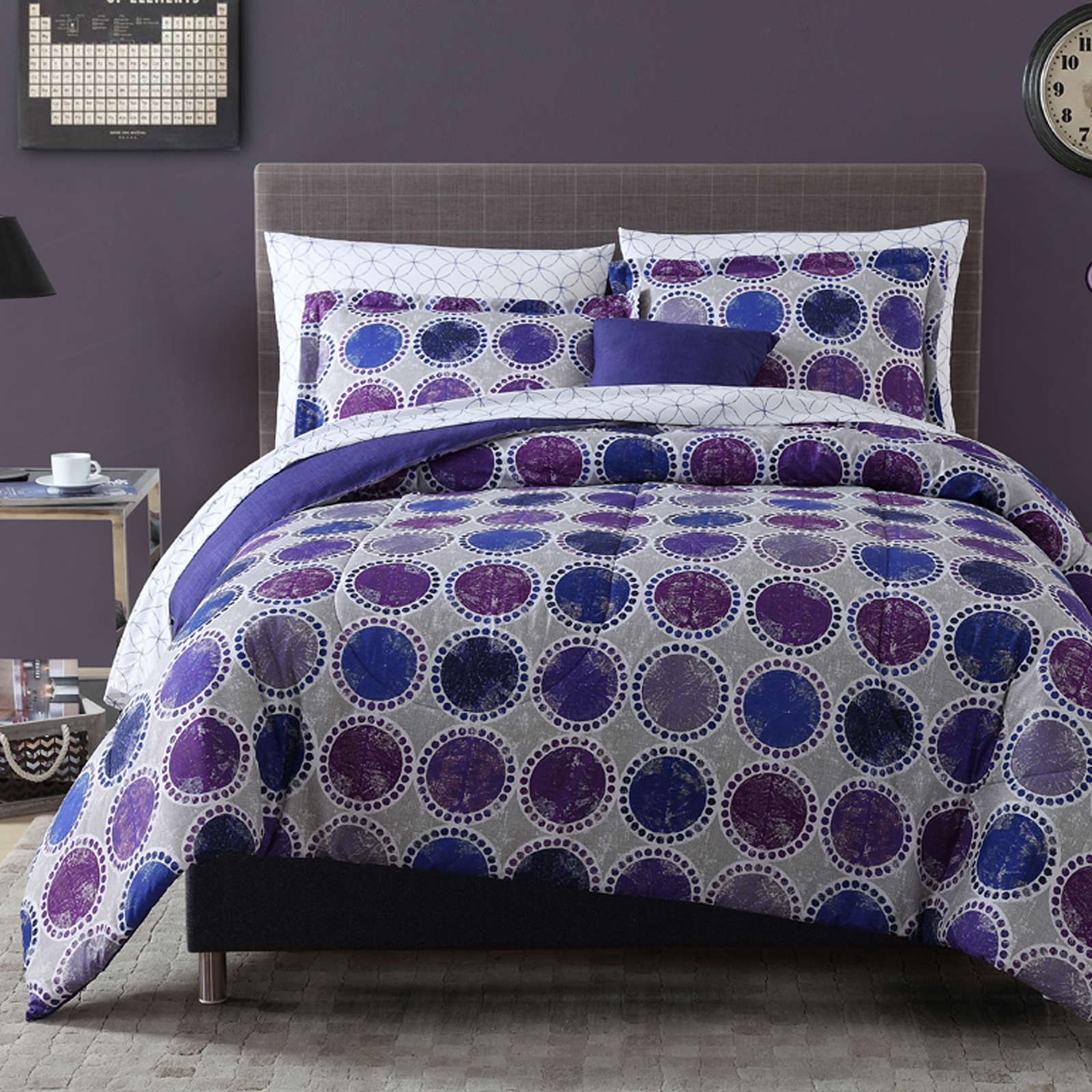 Essential Home Complete Bed Set Purple Distress Shop Your Way