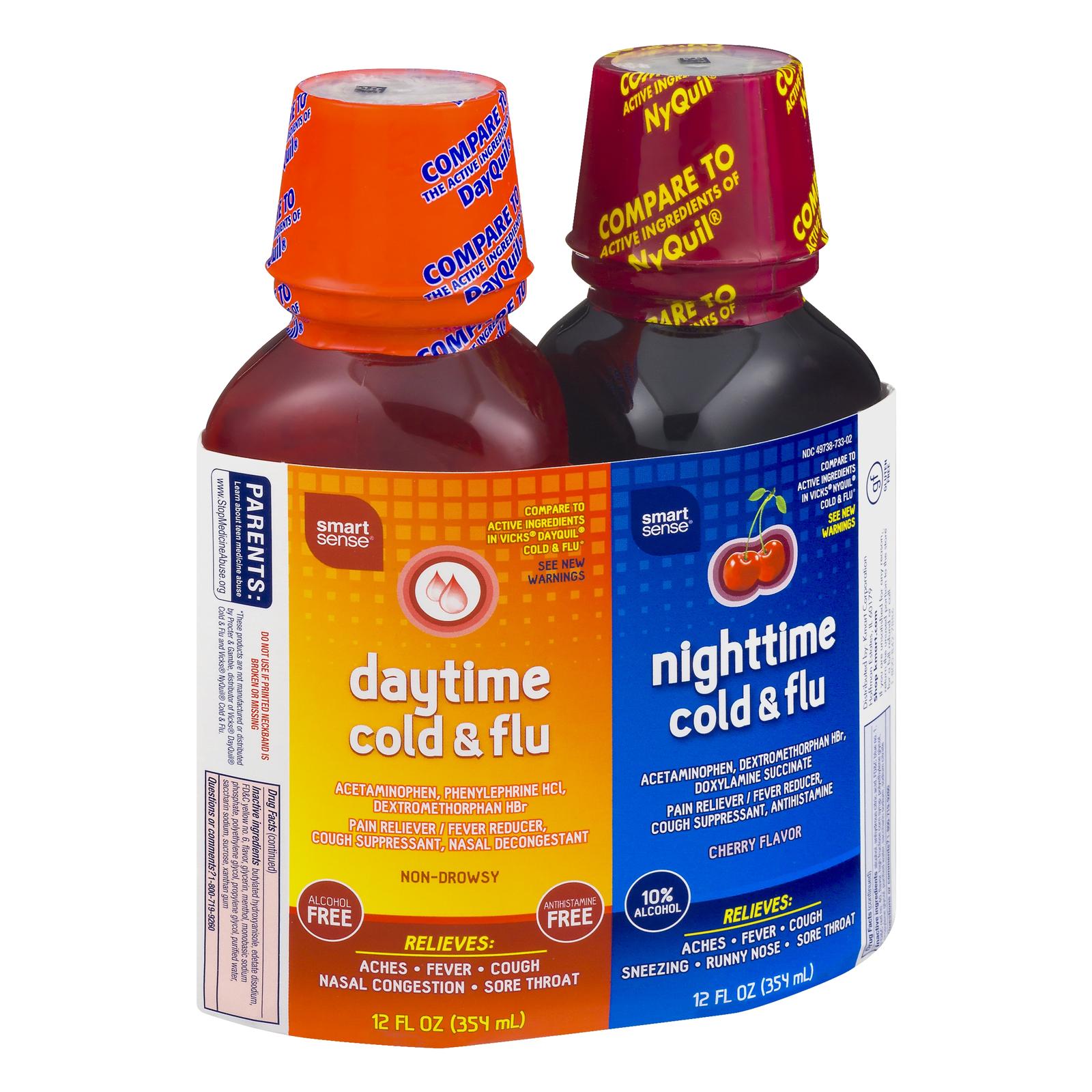 Smart Sense Daytime Cold & Flue/Nighttime Cold & Flu Cherry Flavor 12.0