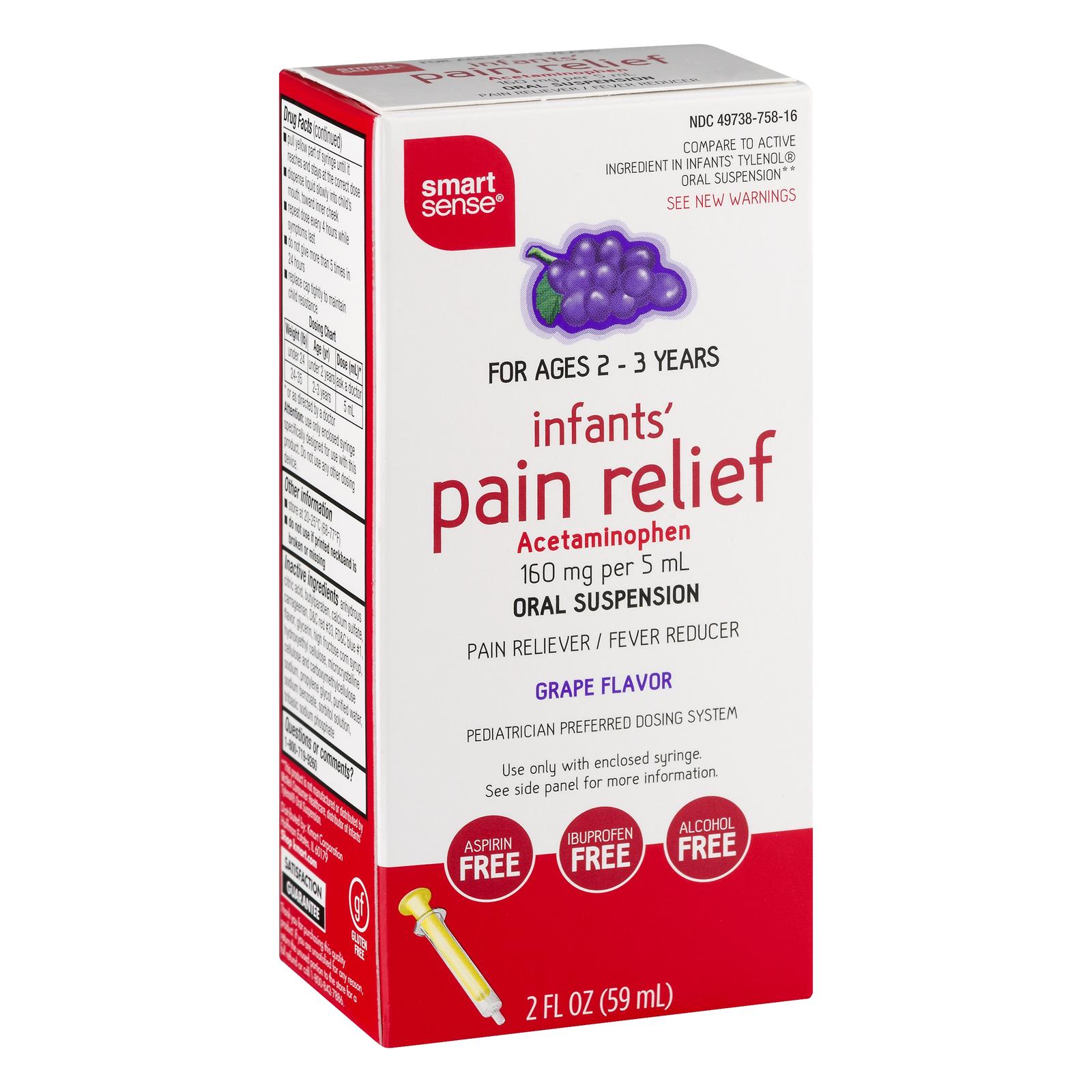 Smart Sense Infants' Pain Relief Oral Suspension Grape Flavor 2.0 FL OZ