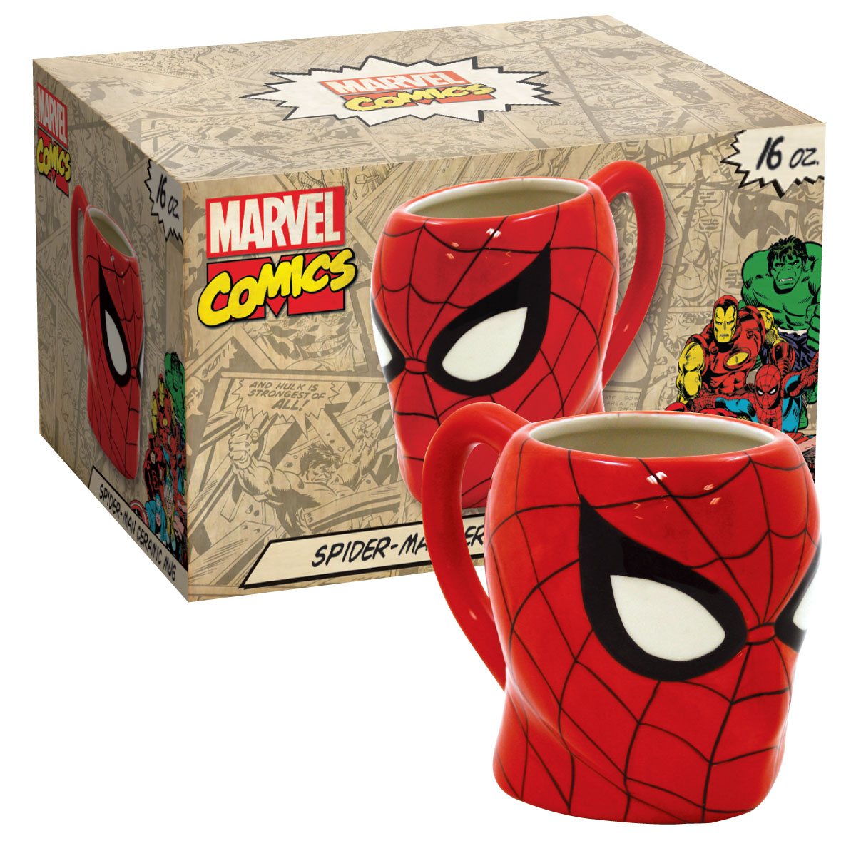Marvel Comics Spiderman Molded Head 16 oz Ceramic Mug
