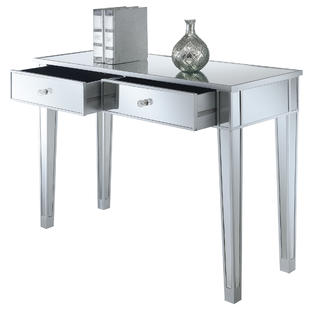 Convenience Concepts Gold Coast Mirrored Desk Vanity